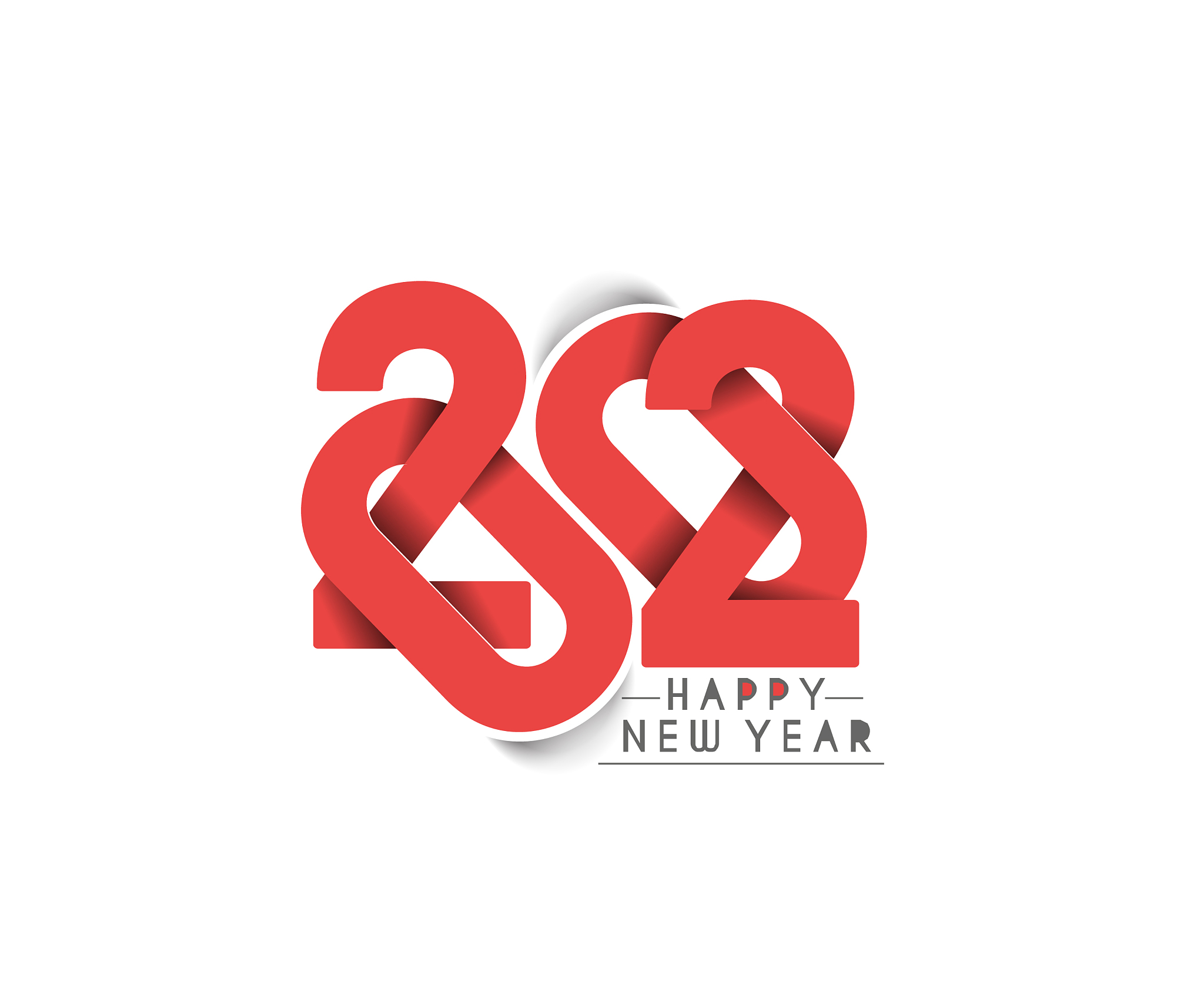 happy new year 2020 text typography design patter