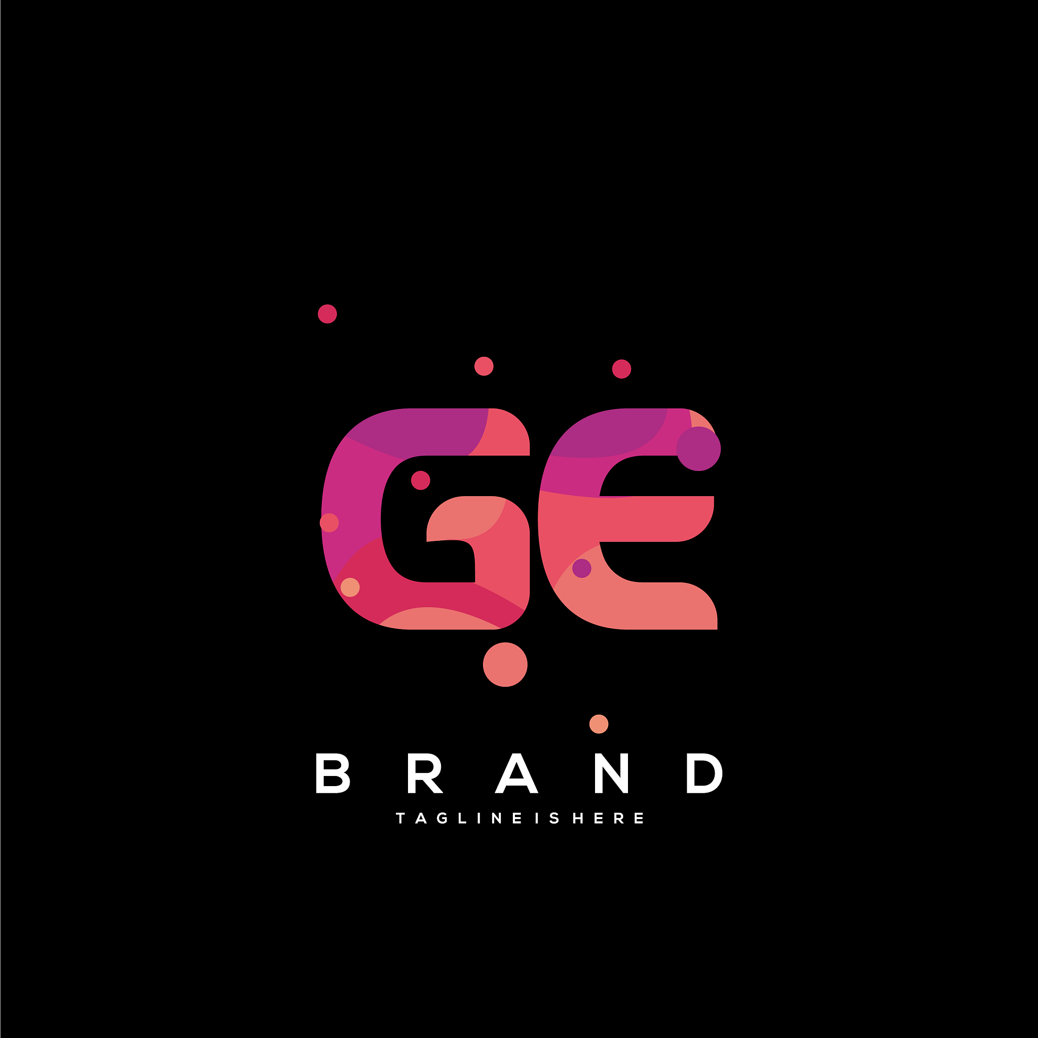 ge initial logo with colorful template