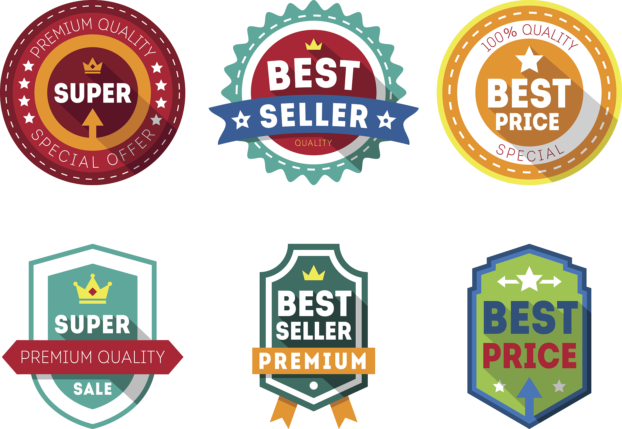 vector sale labels and ribbons set design elements premium quali