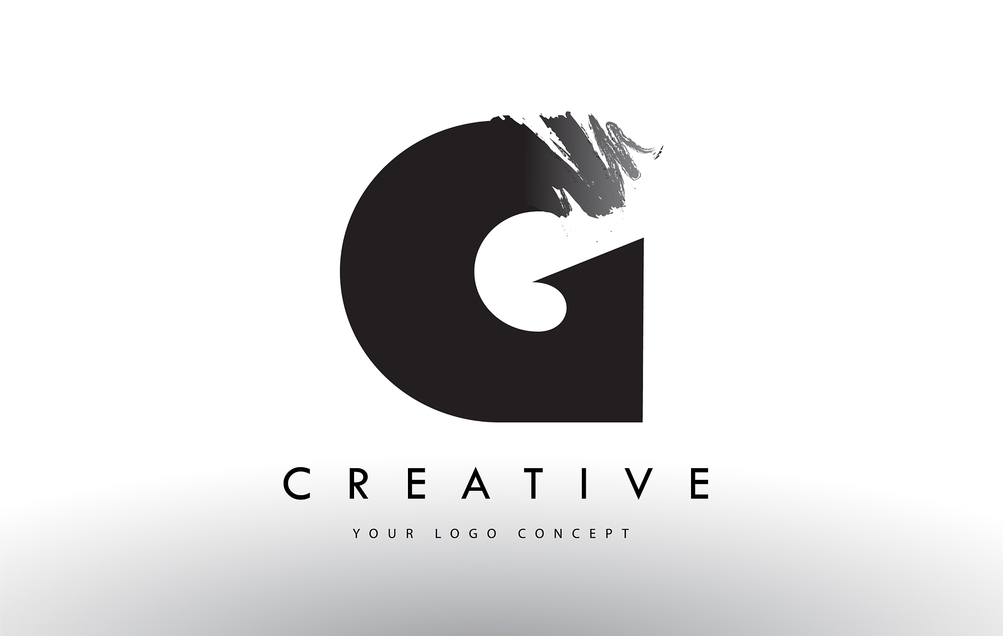 g brushed letter logo black brush letters design