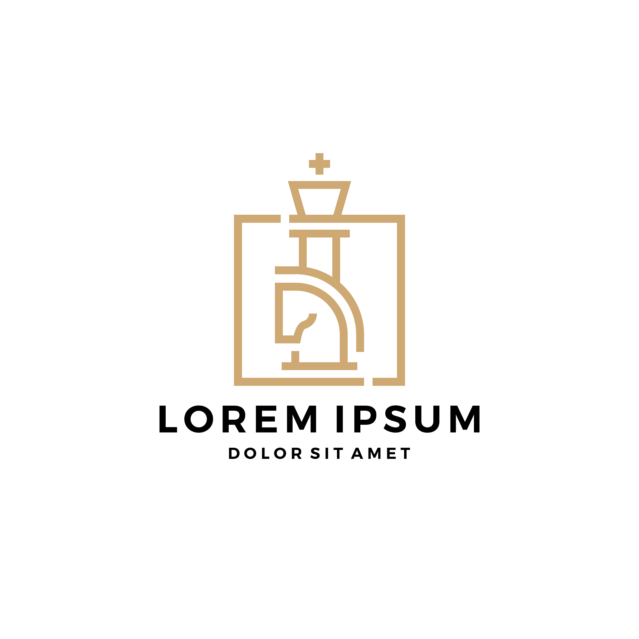 horse knight king chess head logo line outline