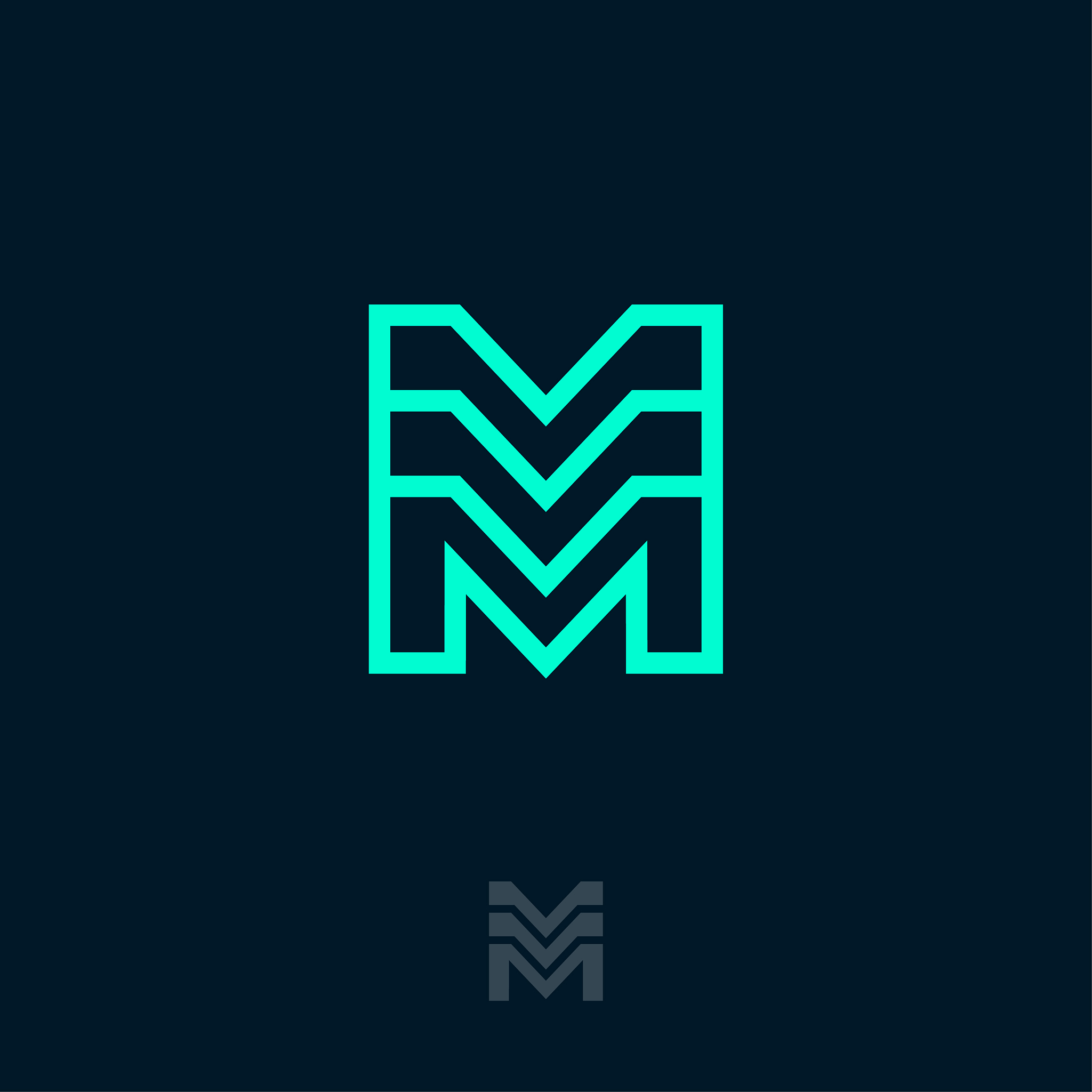 m monogram module emblem building logo