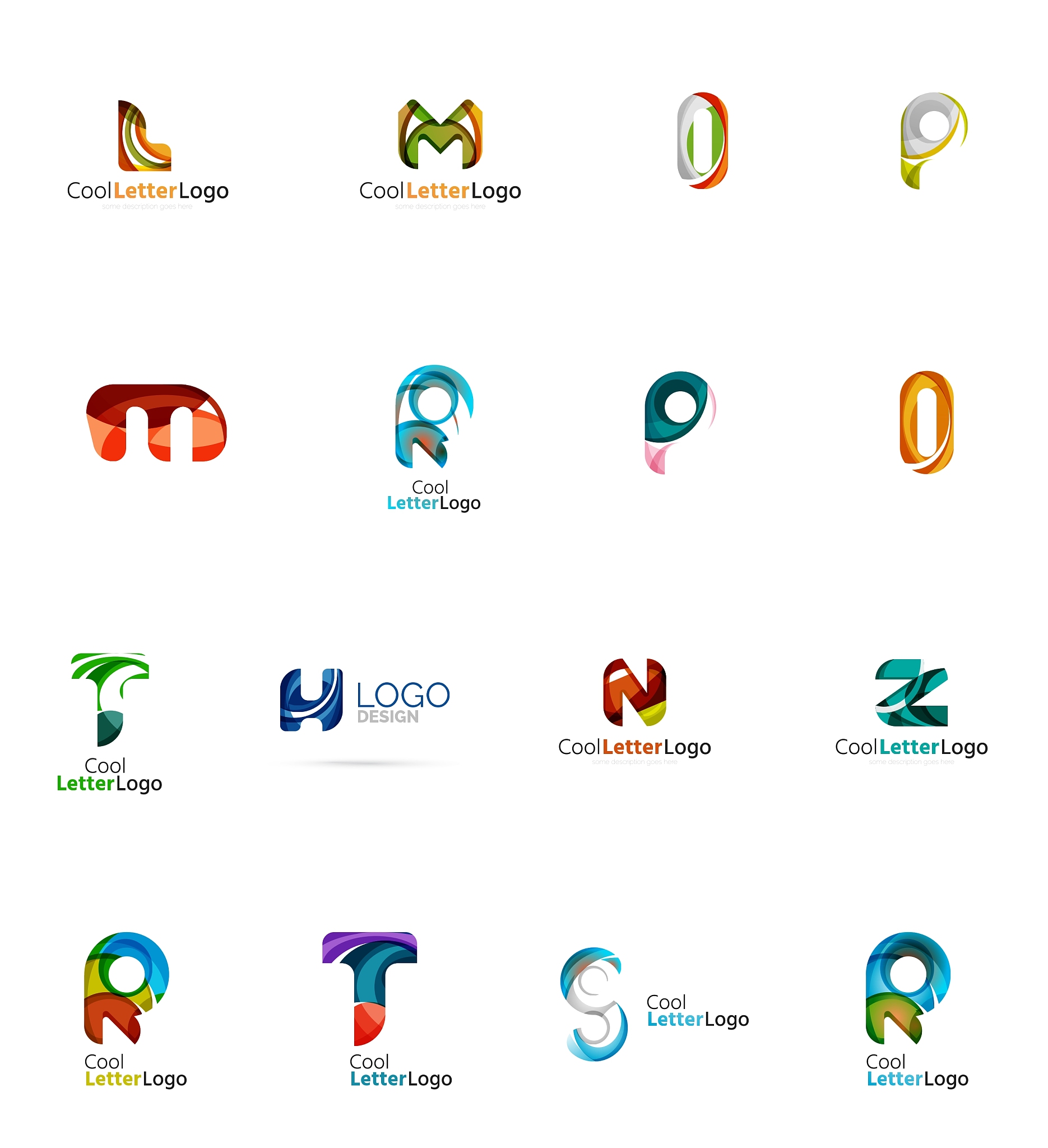 set of universal company logo ideas business icon
