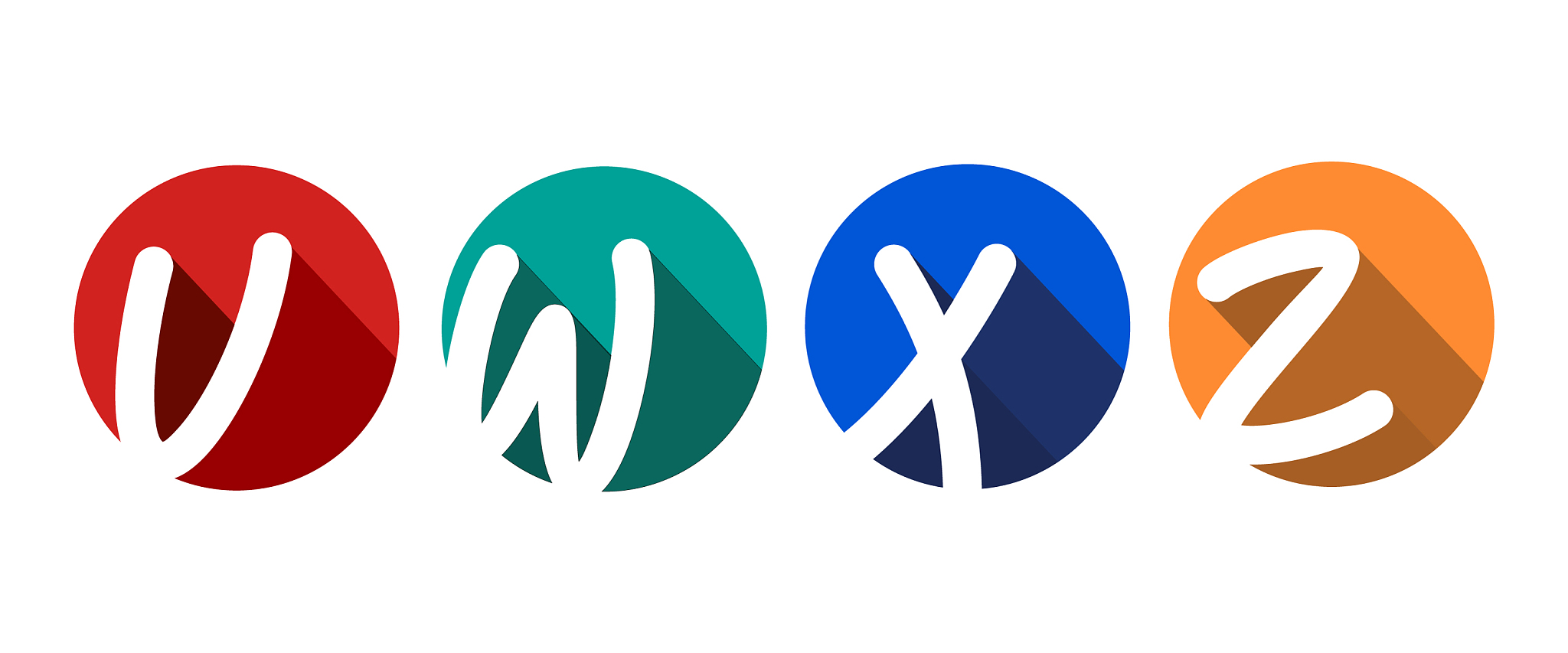 creative capital letters v w x z inscribed in a