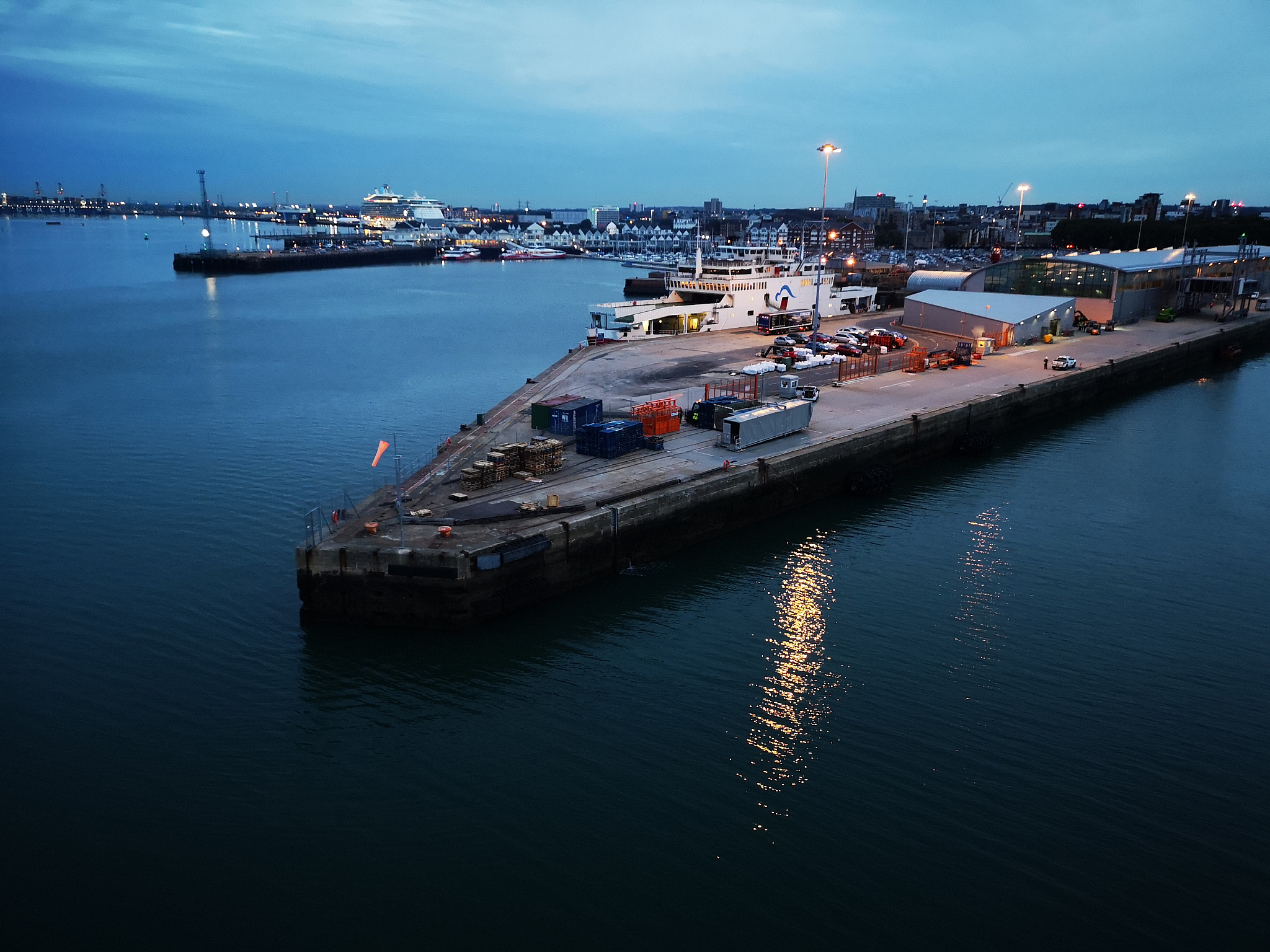 southampton docks at dawn.