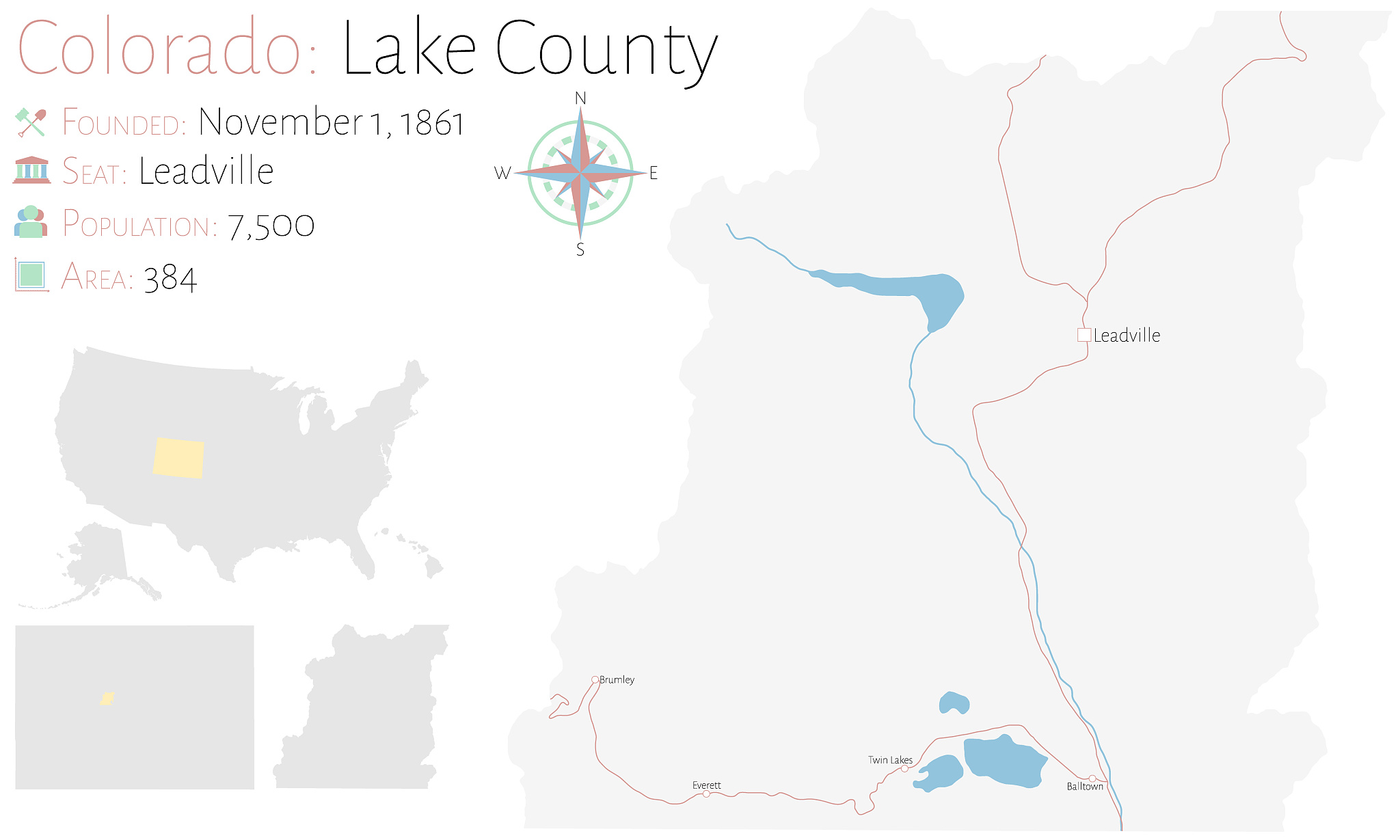 map of lake county in colorado