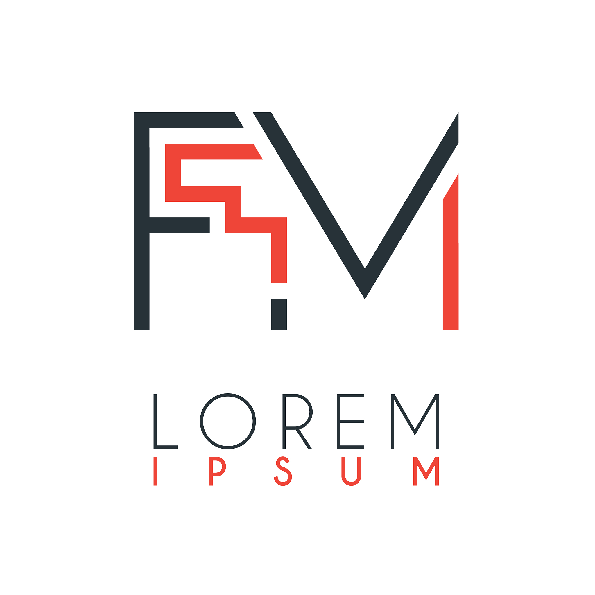 the logo between letter f and letter m or fm