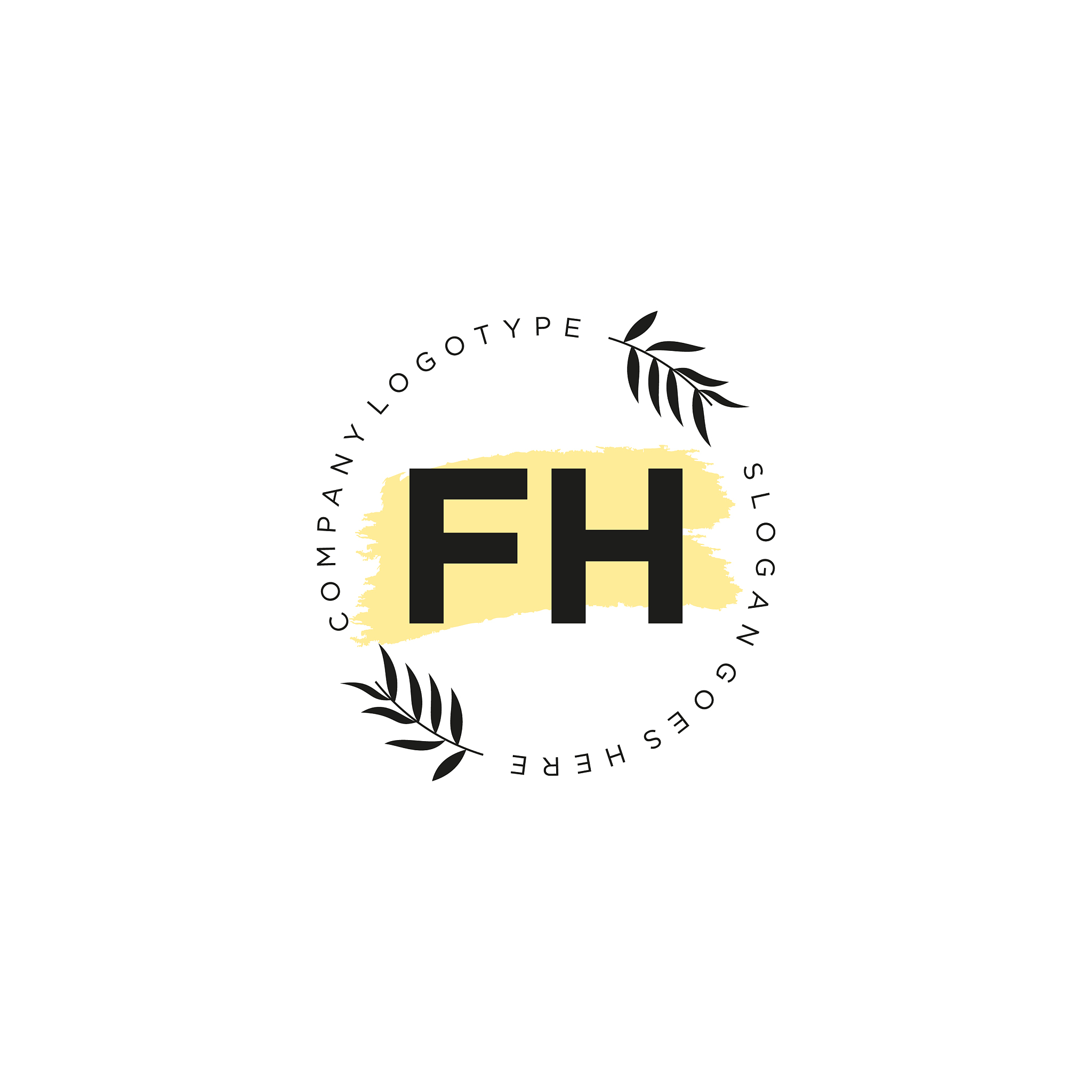 fh letter logo icon design template elements