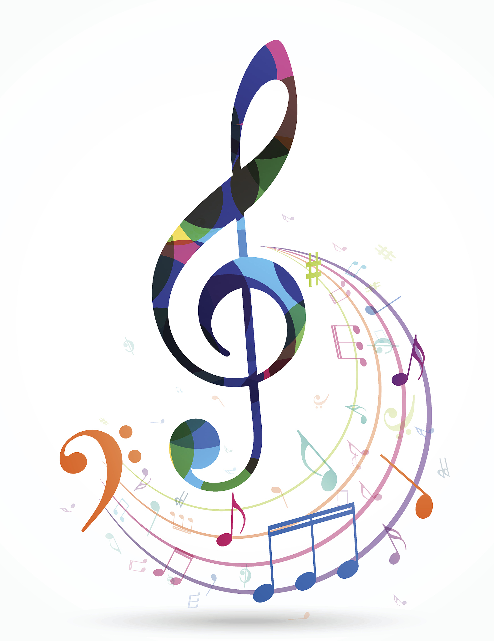 colorful music notes background