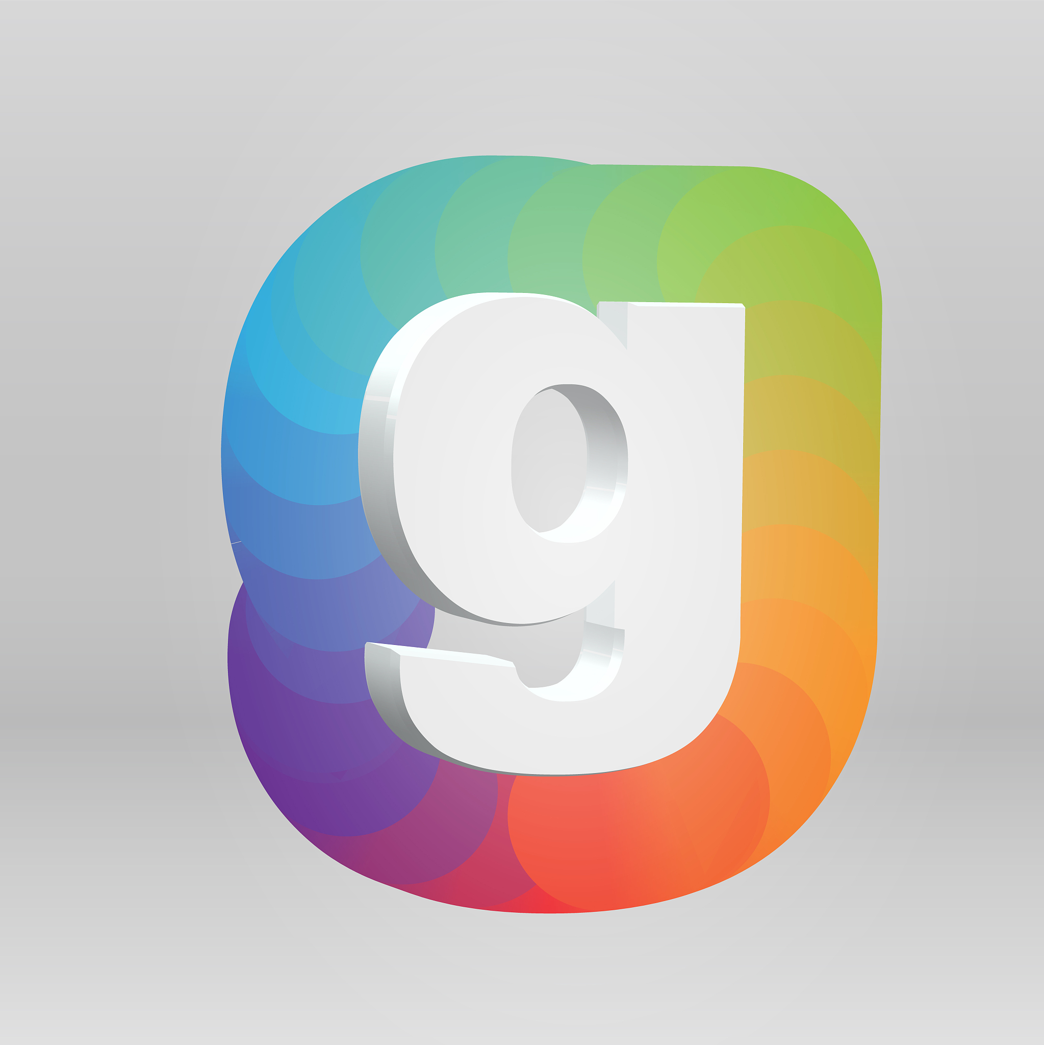 3d character from a font set with colorful background, vector il