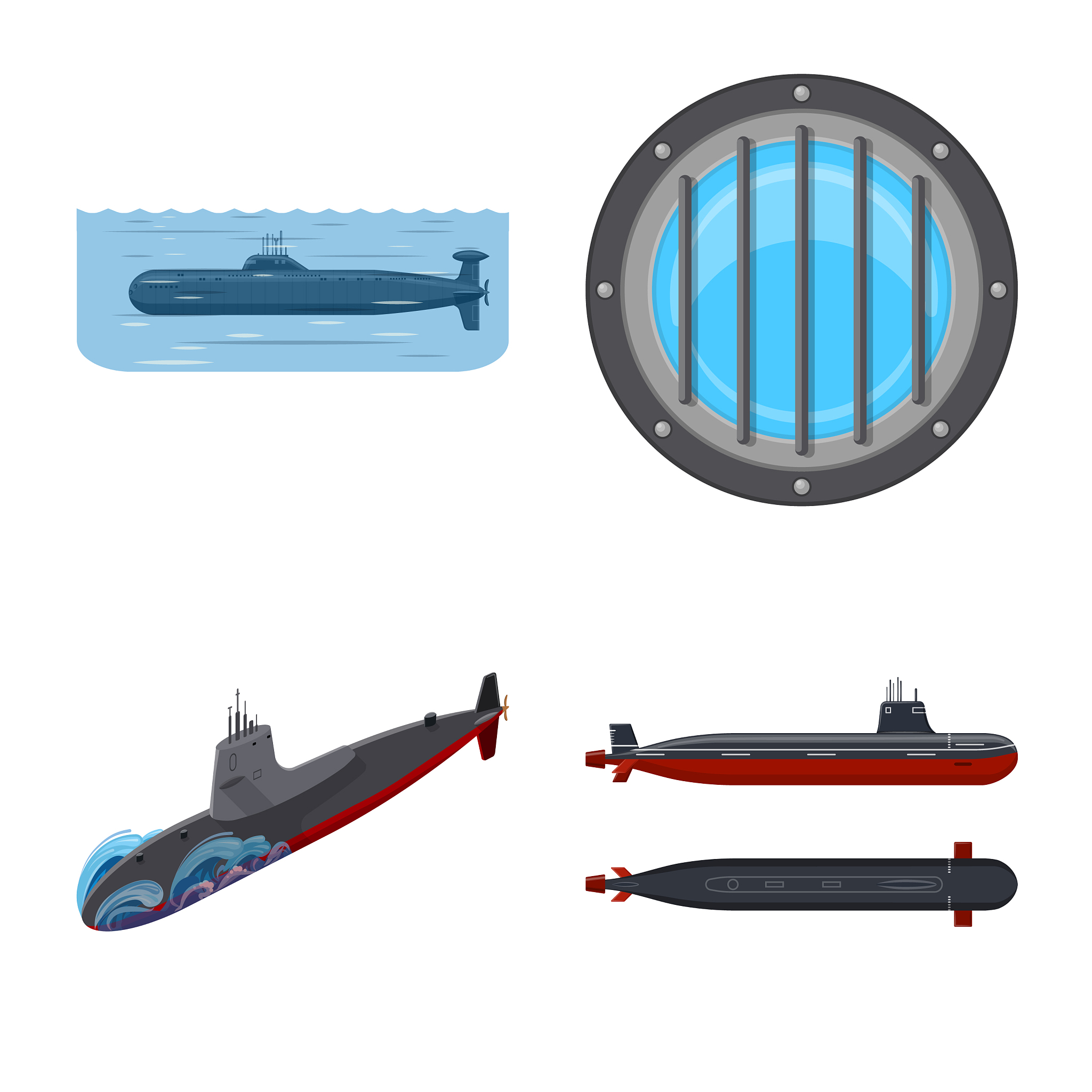 boat and navy symbol set