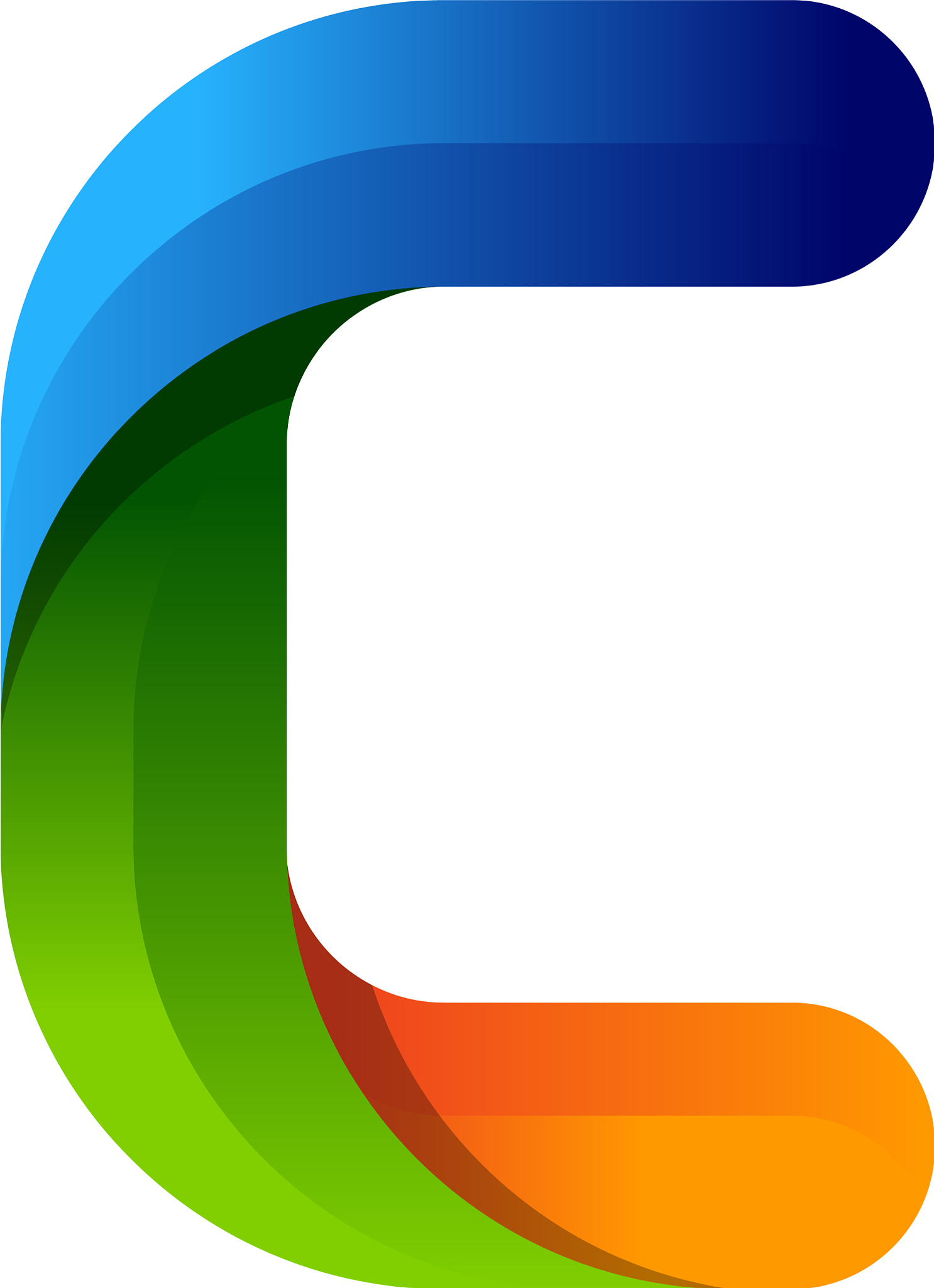 c colorful letter logo icon design