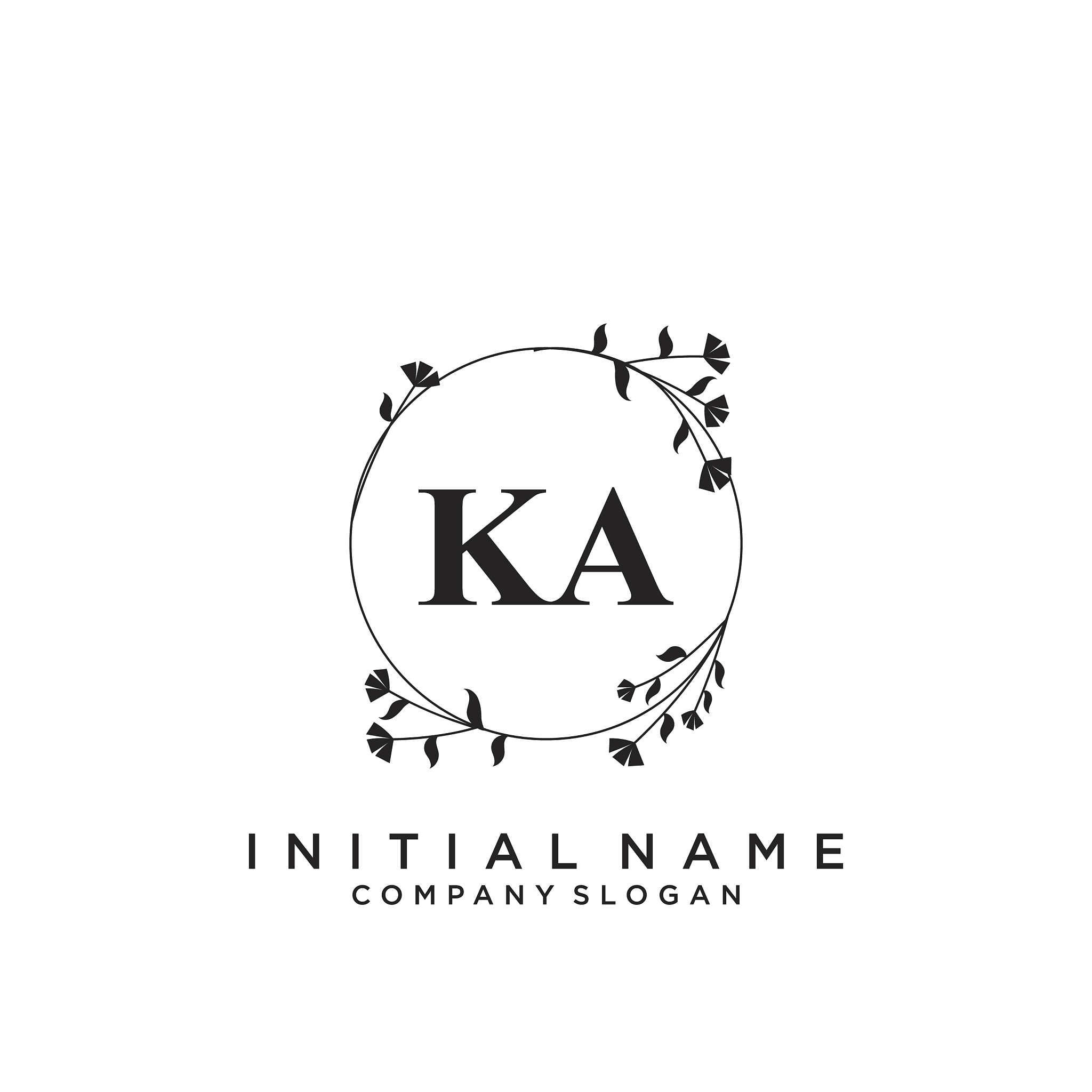 ka initial handwriting logo design