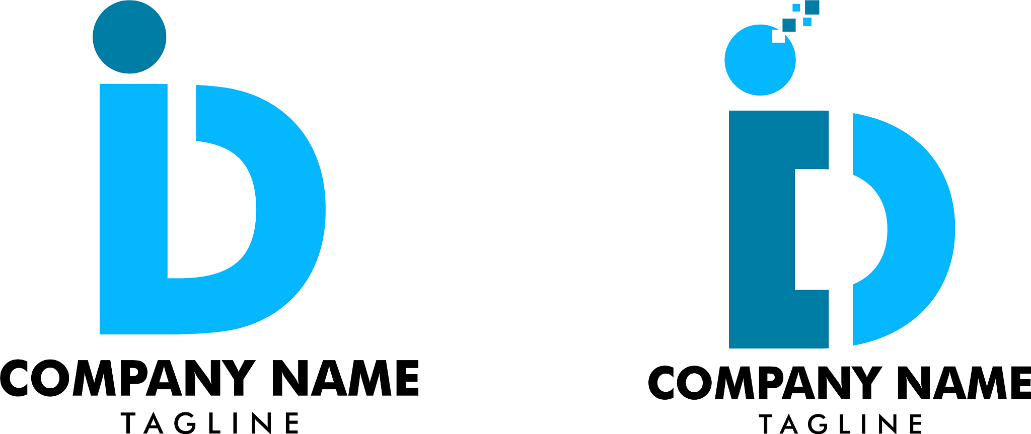 set initial letter di logo design template