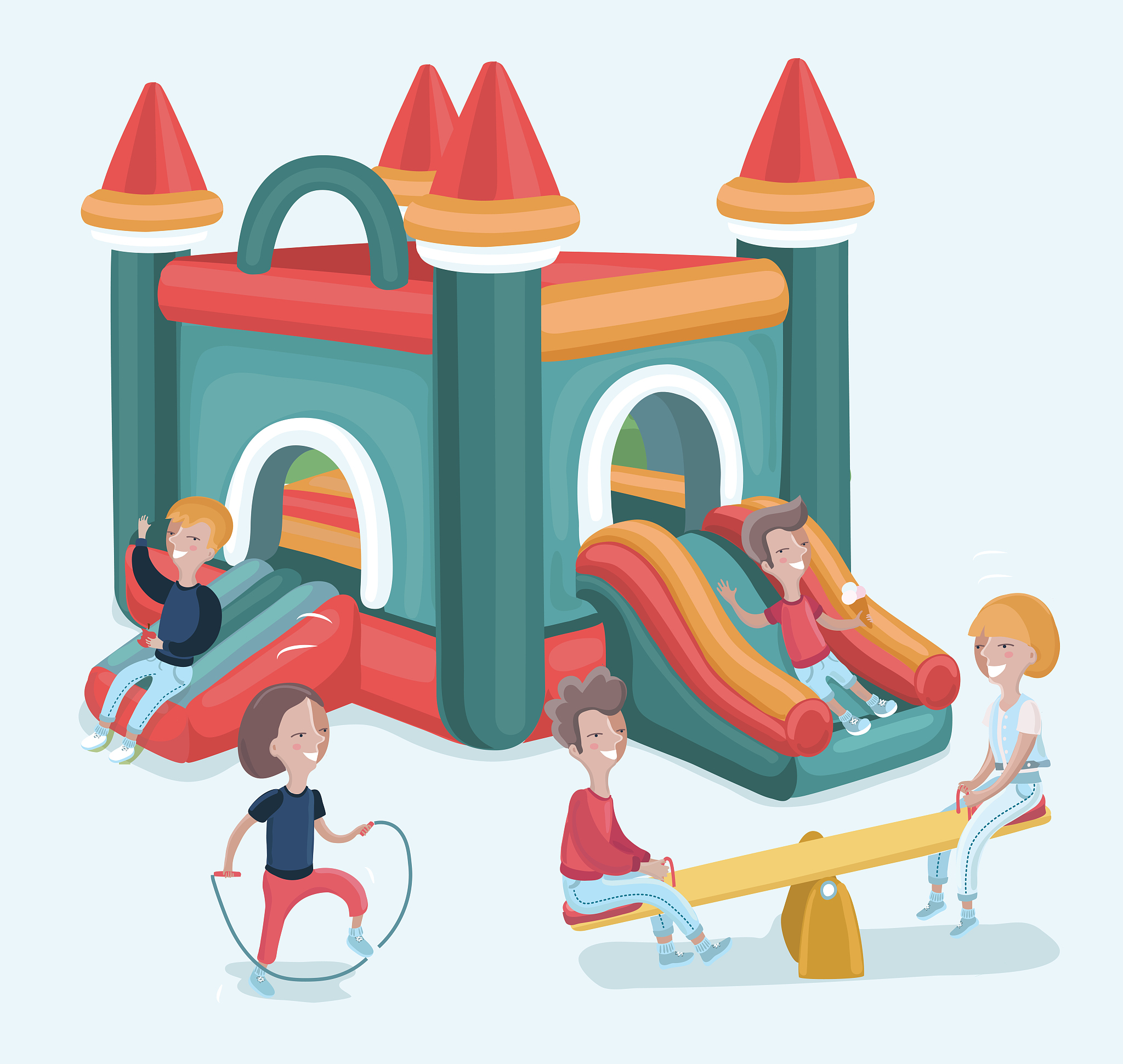 开儿童乐园手绘