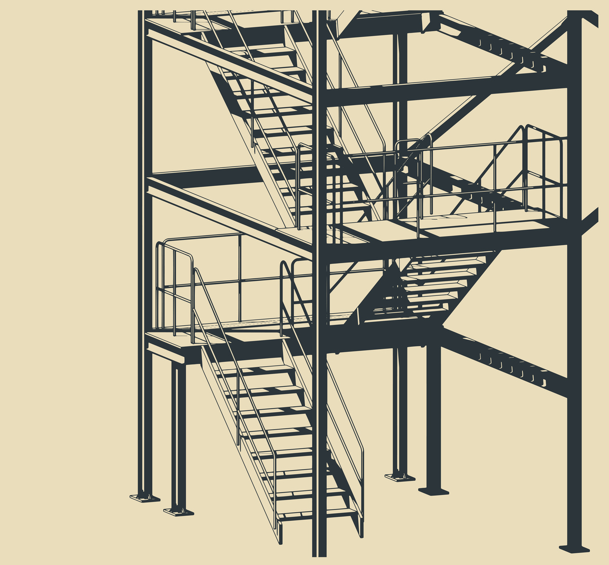 大学体育场土木工程设计解析：结构、楼梯、变形缝