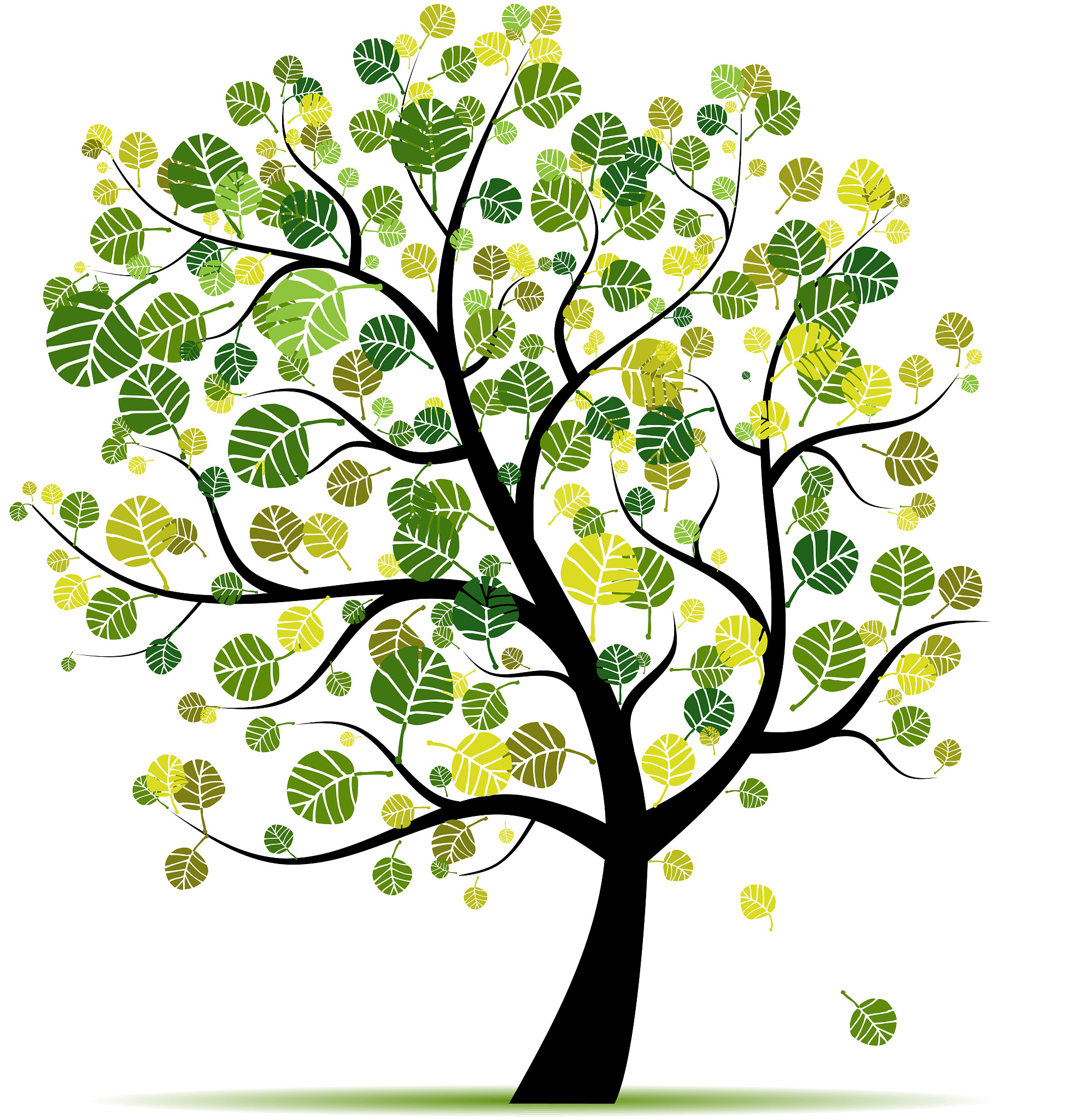 spring tree green for your design