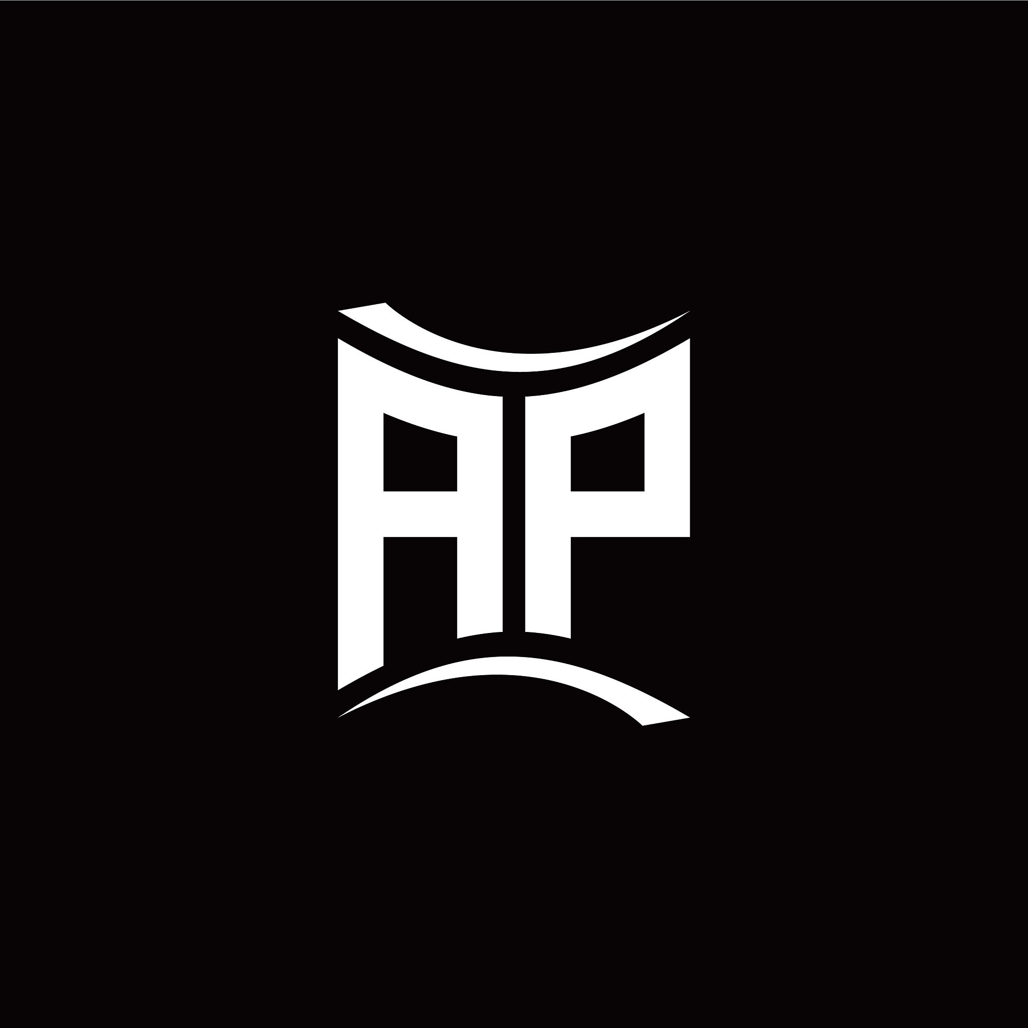 ap initial letter logo design modern template