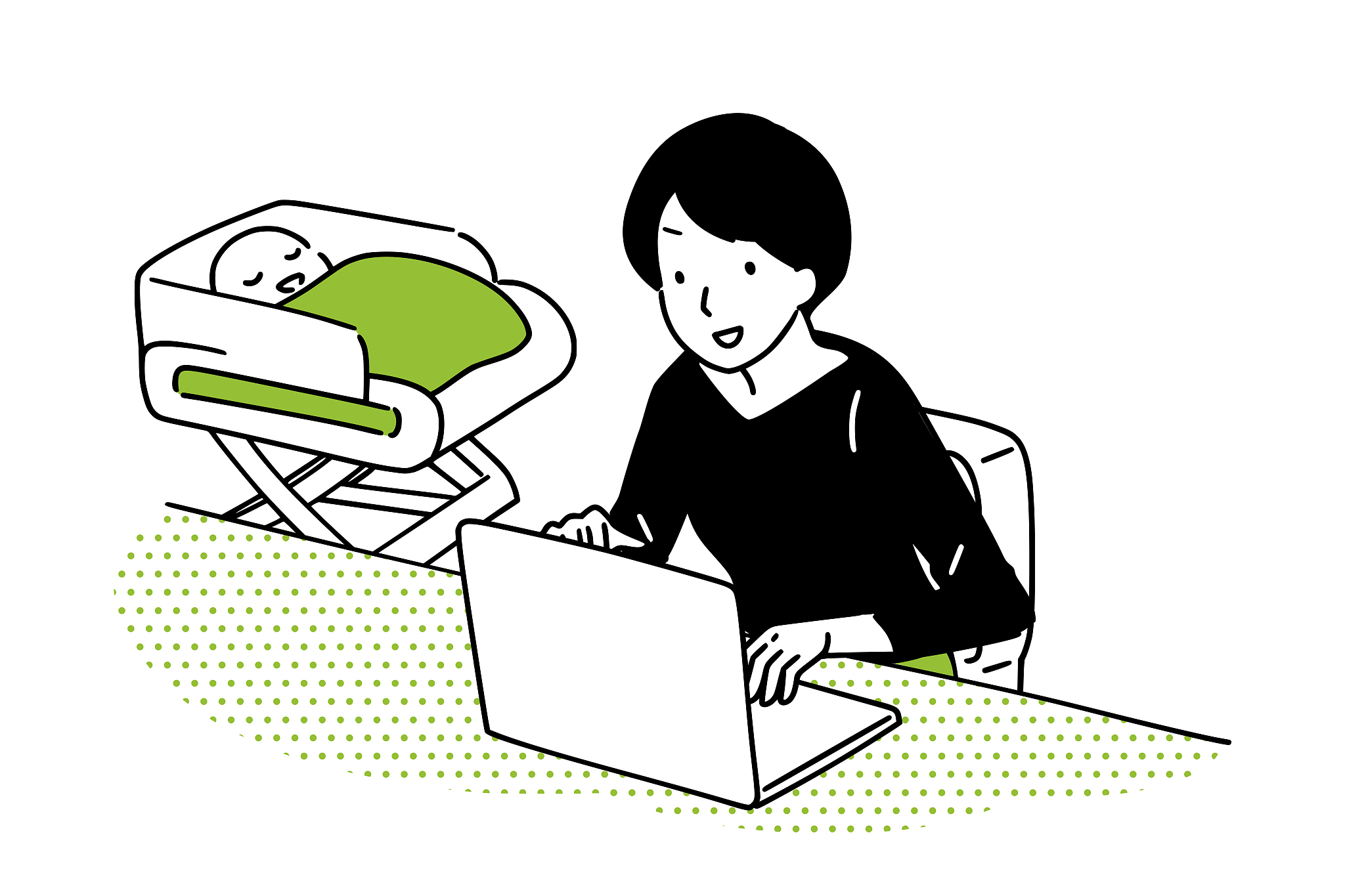 housewife operating a personal computer.