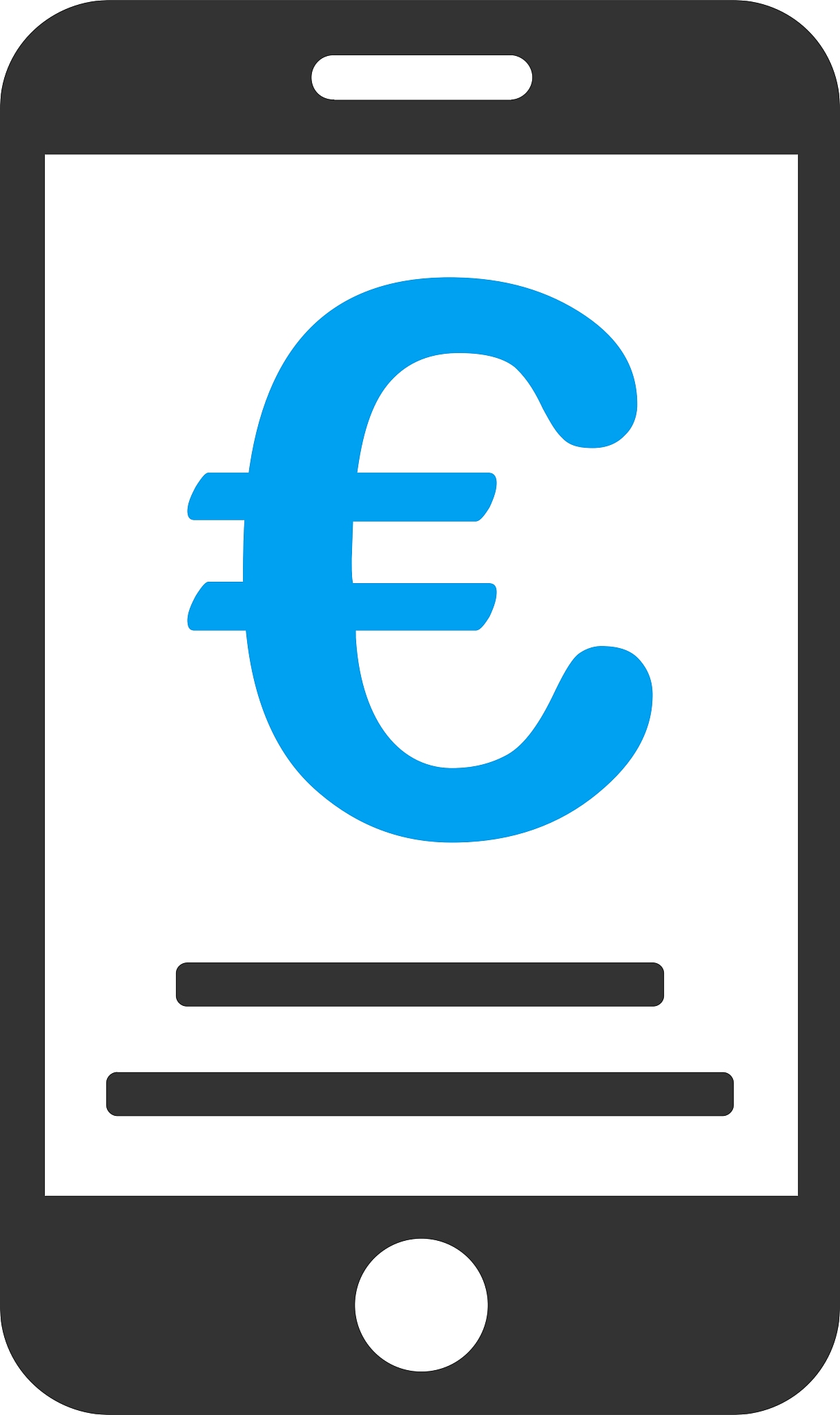 euro mobile payment flat icon