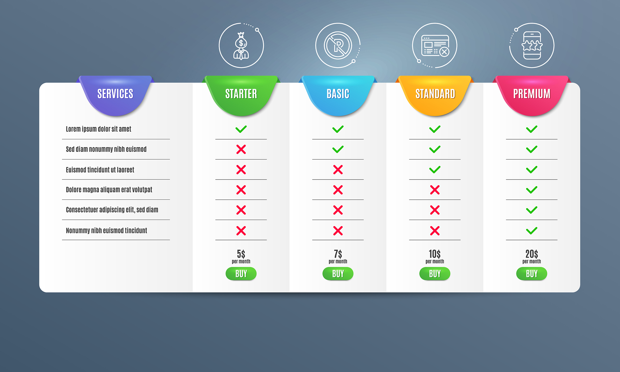reject web manager and no parking icons set star