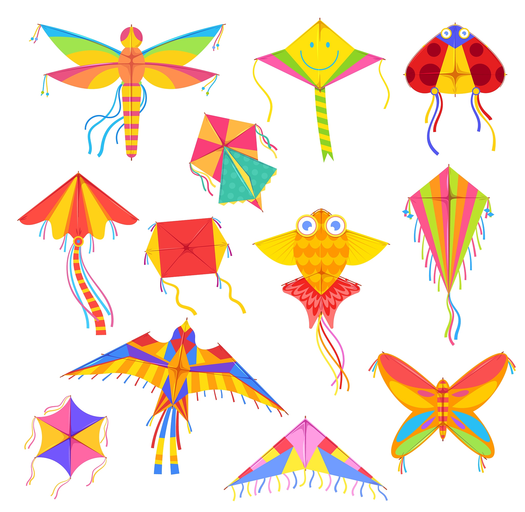 flying kites, entertainment and active pastime