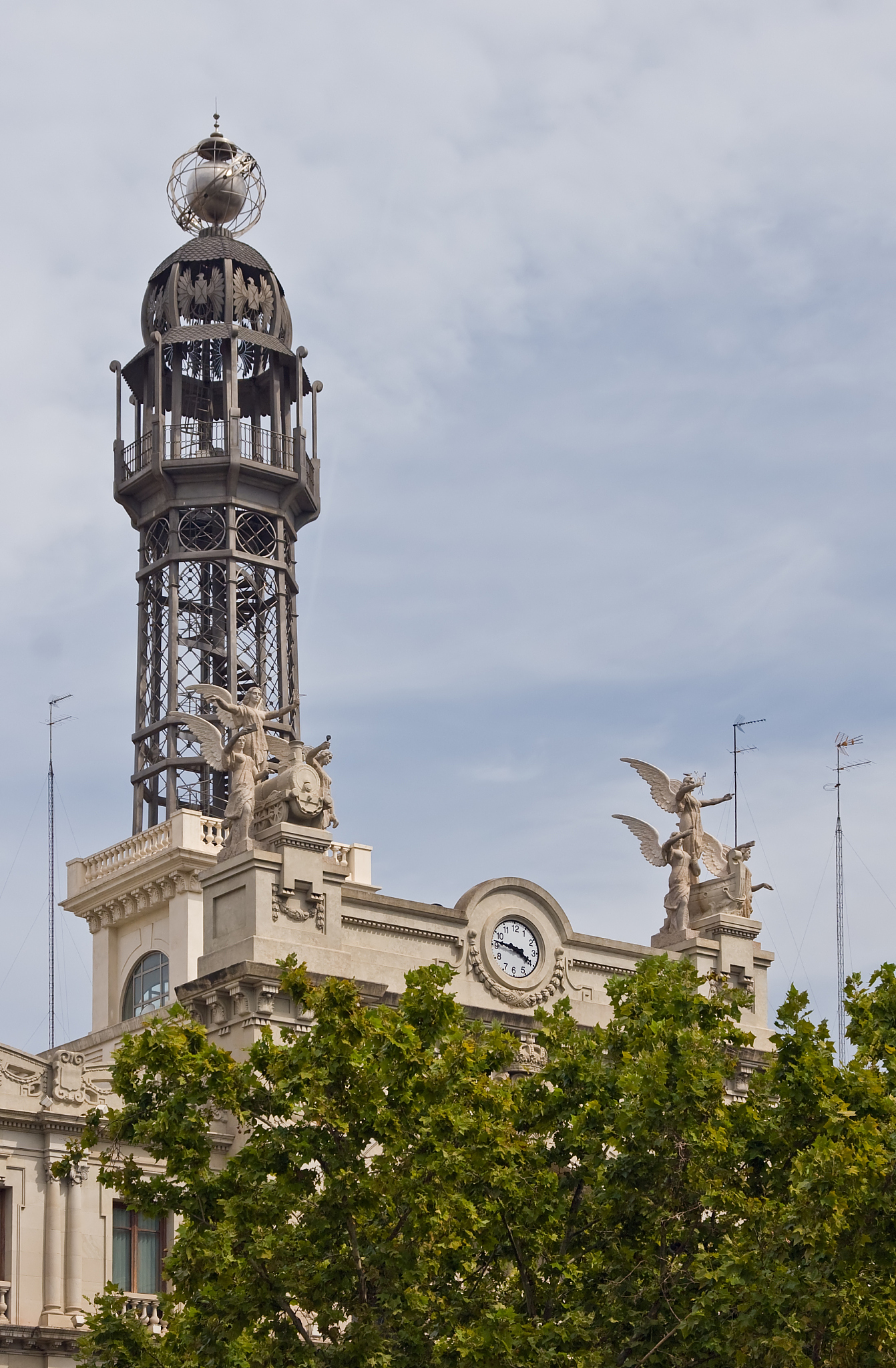tower of central telegraph building in valencia