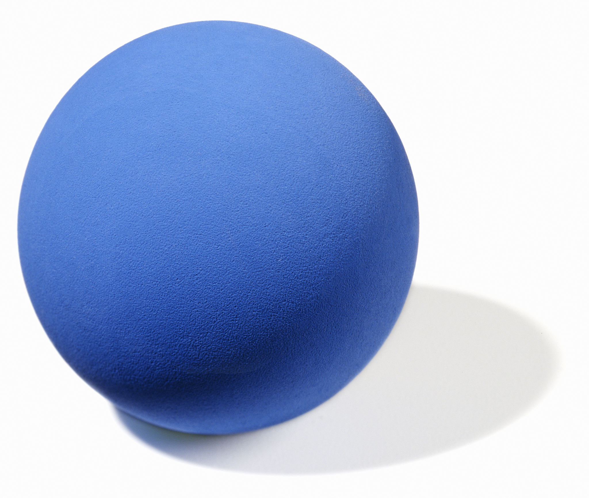 a blue rubber ball for racquetball or handball