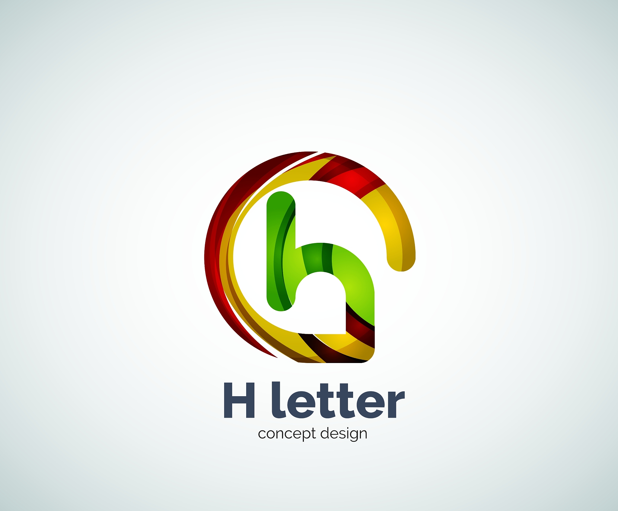 abstract h geometric letter logo template