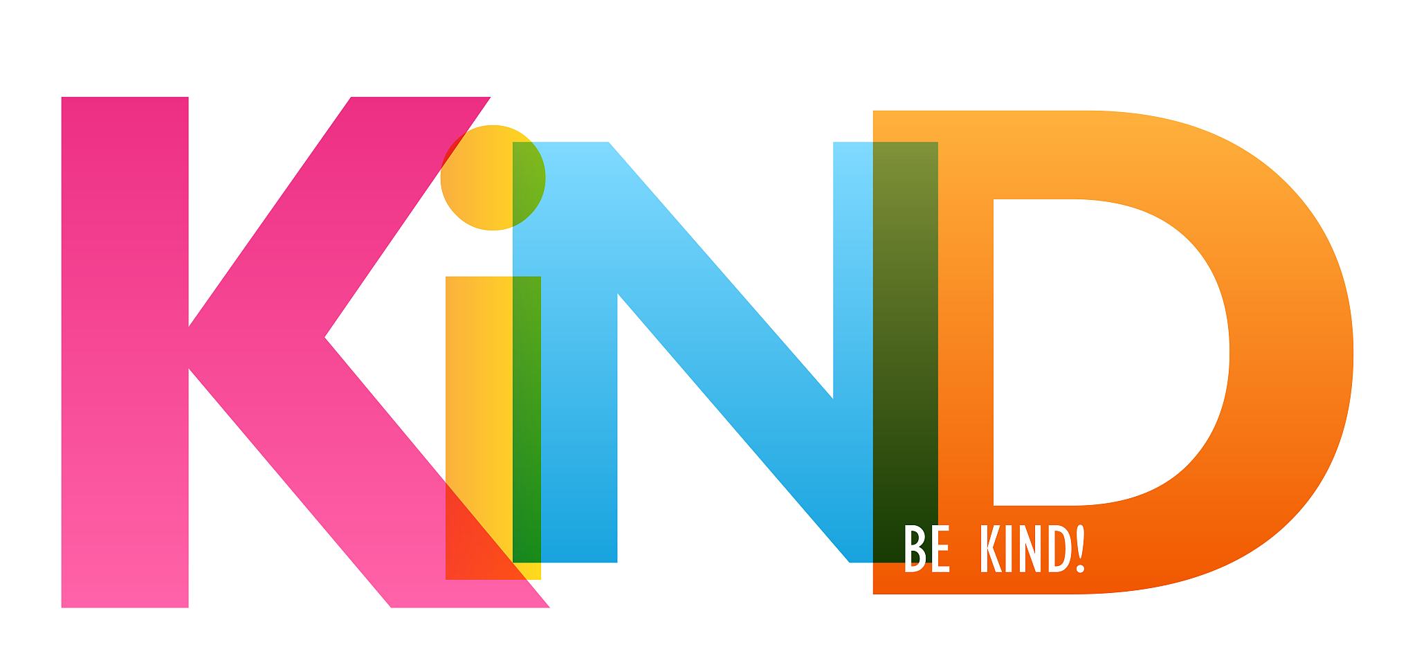 be kind. colorful typography banner