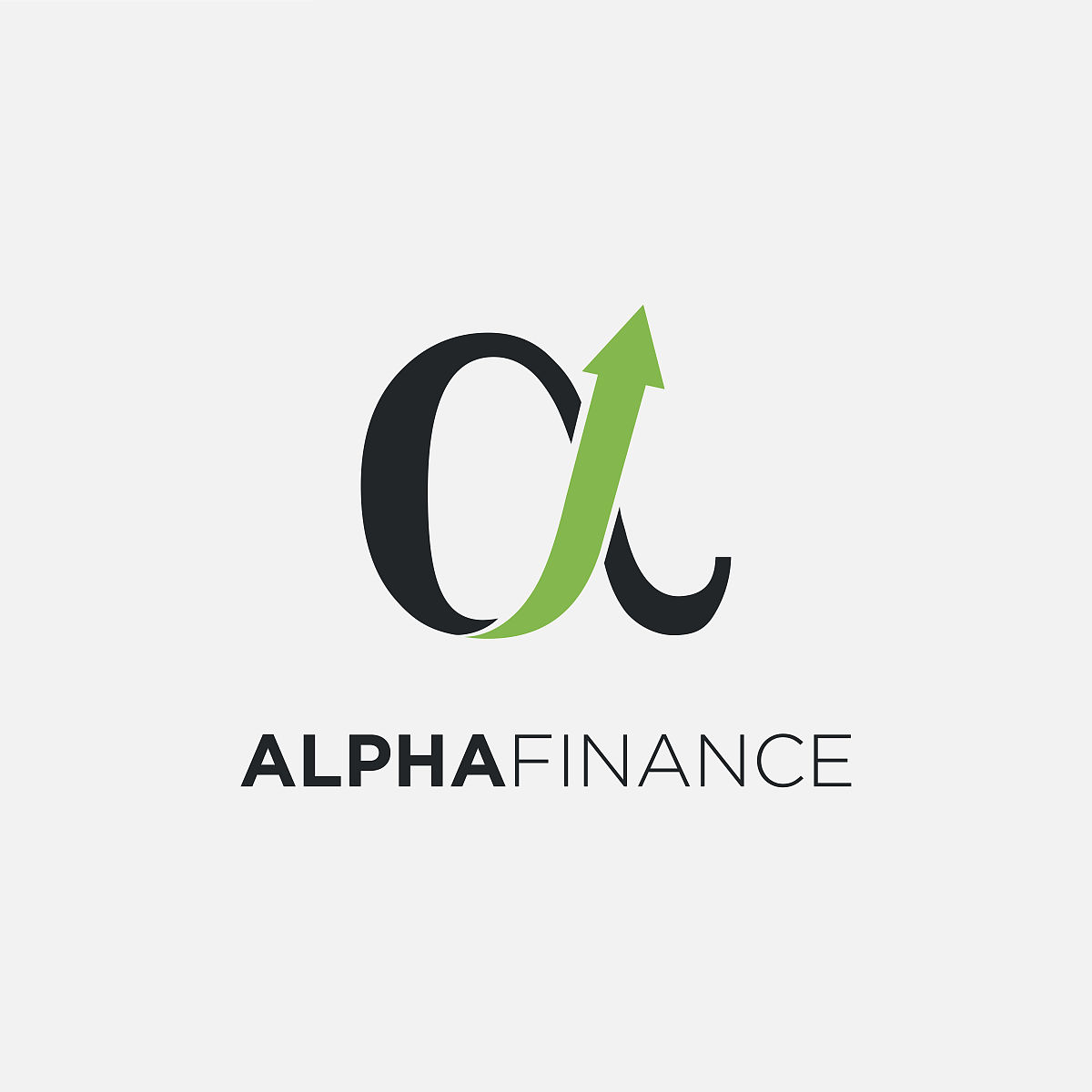 增长alpha金融标志图标矢量模板在白色背景