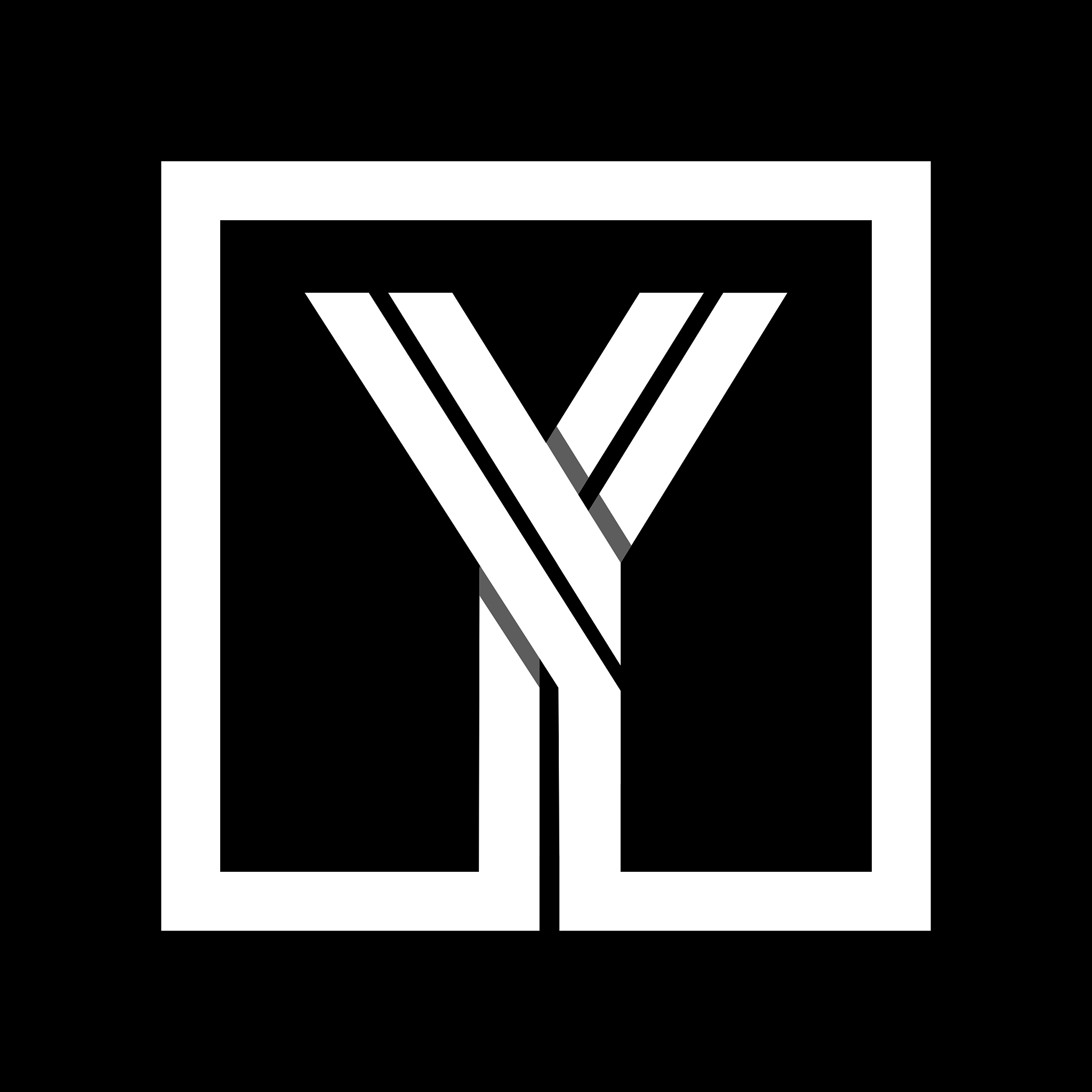 capital letter y from white stripe enclosed in a