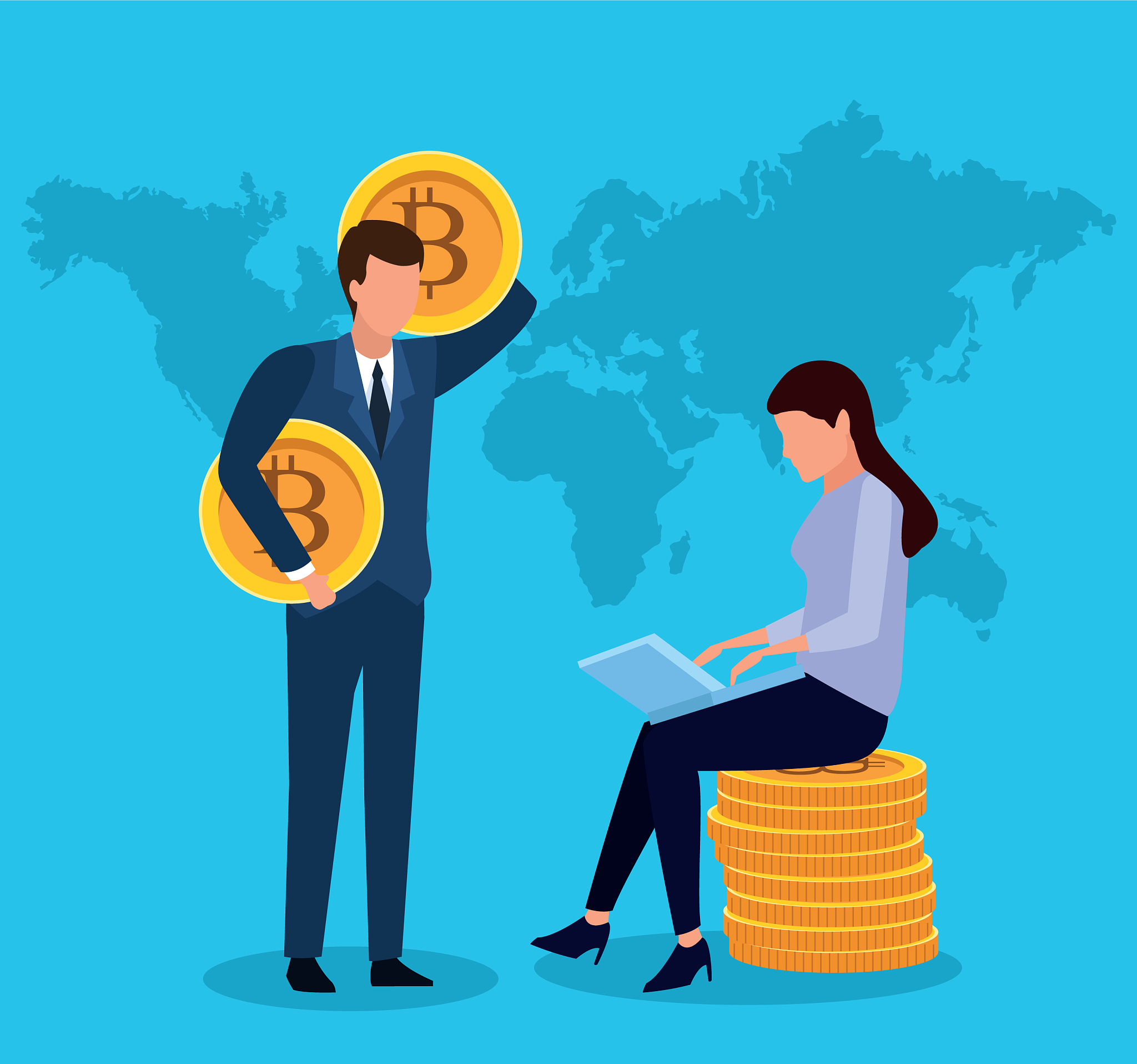businessman and businesswoman avatar design
