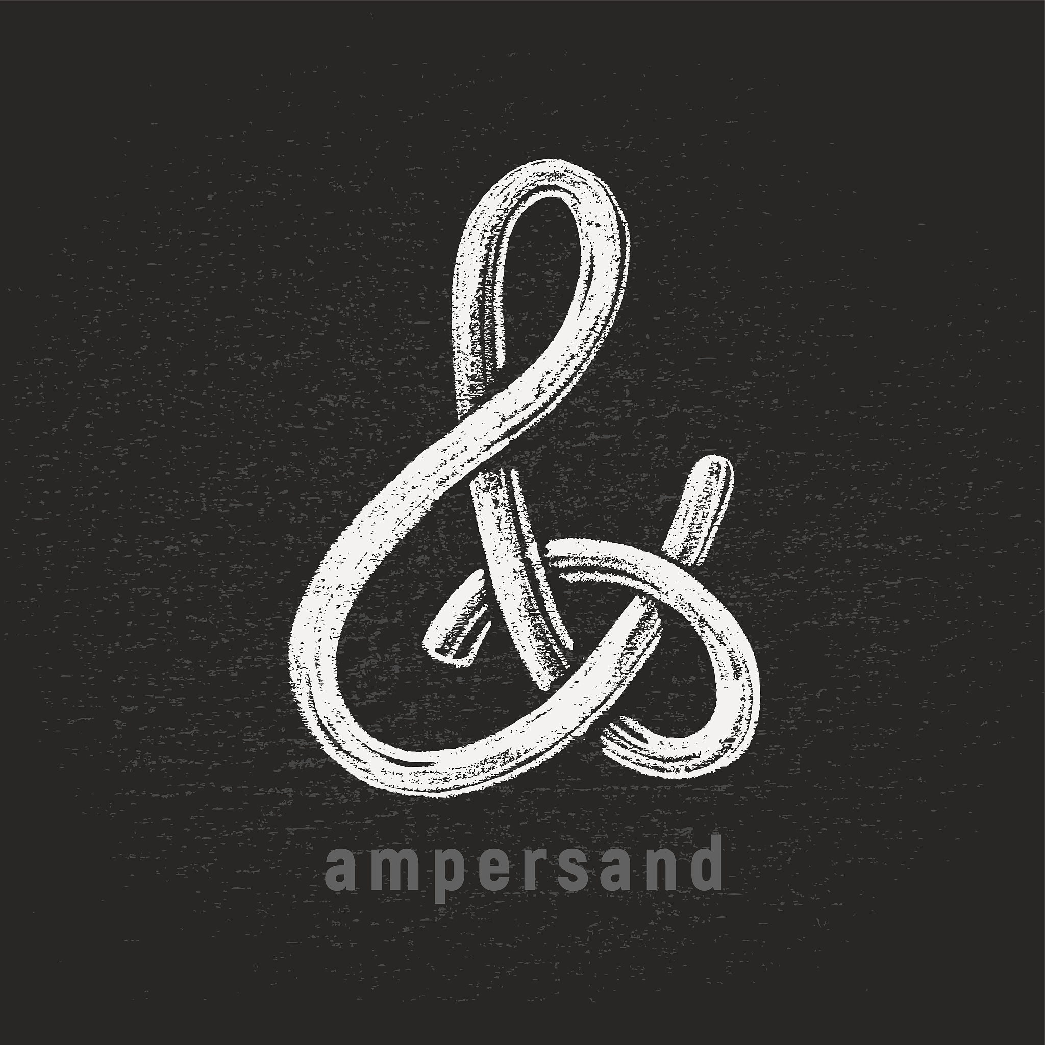 ampersand. vector chalk drawn symbol on blackboard