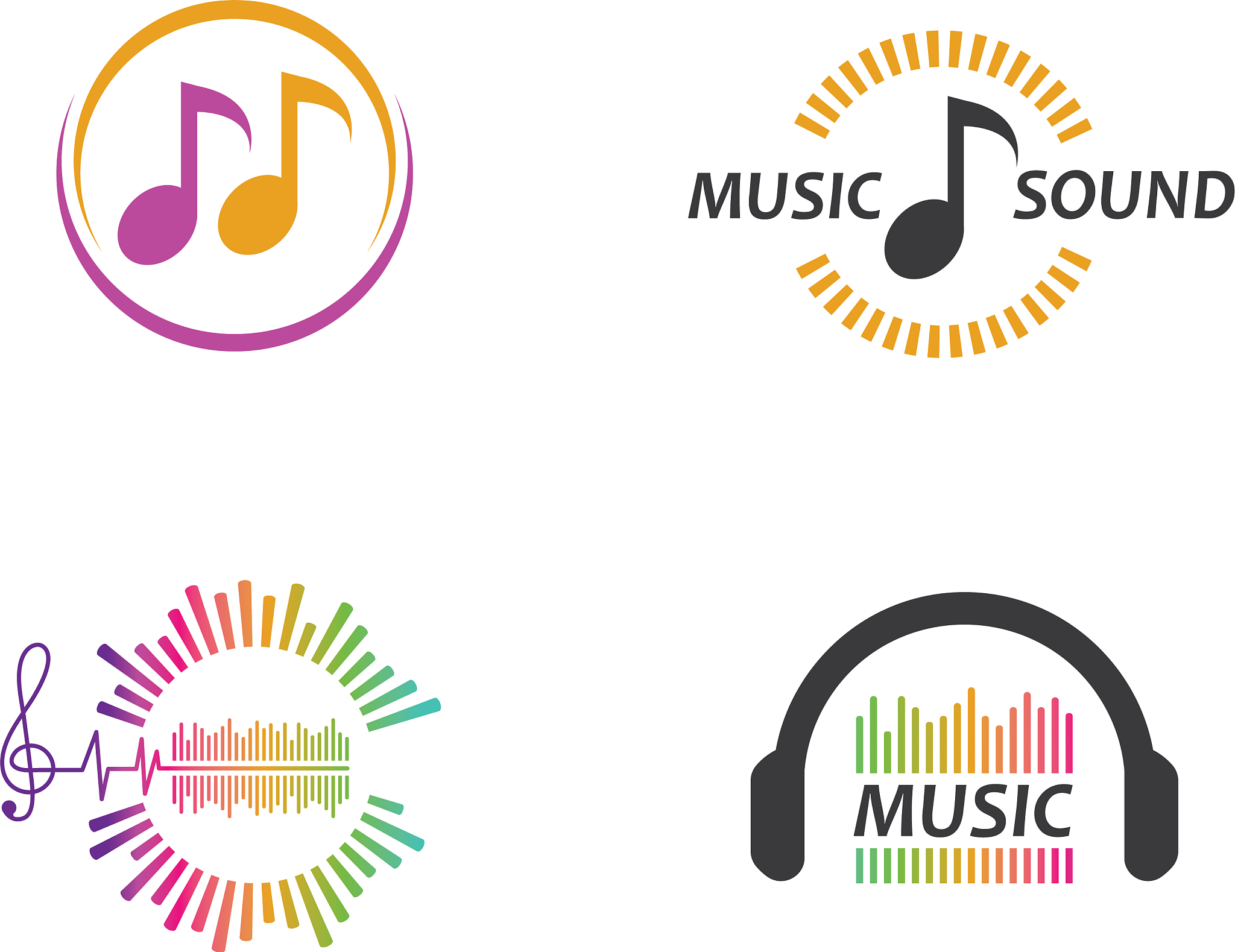 musicequaizer and sound effect ilustration logo