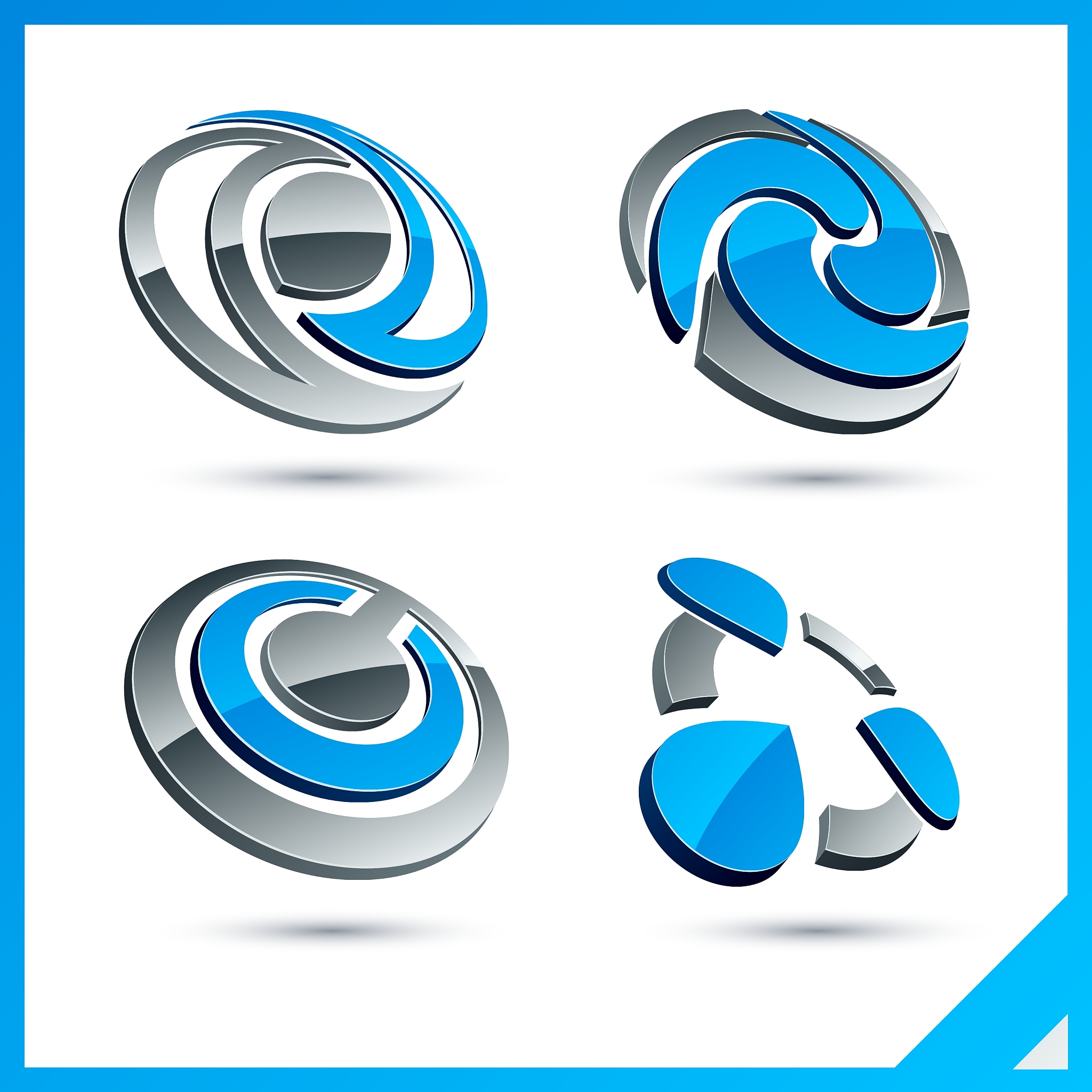 blue 3d company signs
