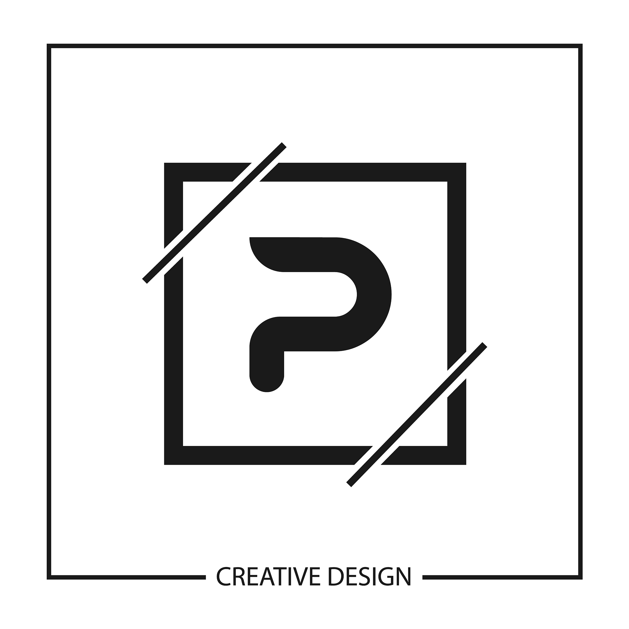 initial letter p logo template design