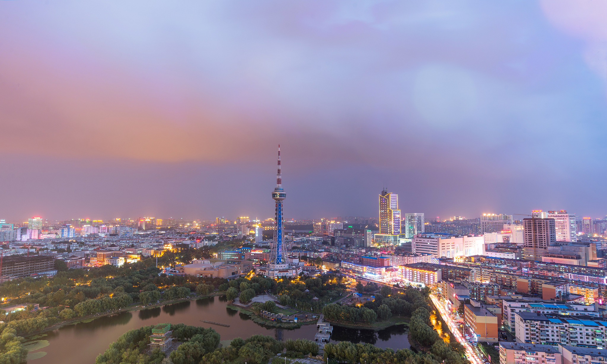 长春夜景城市风光