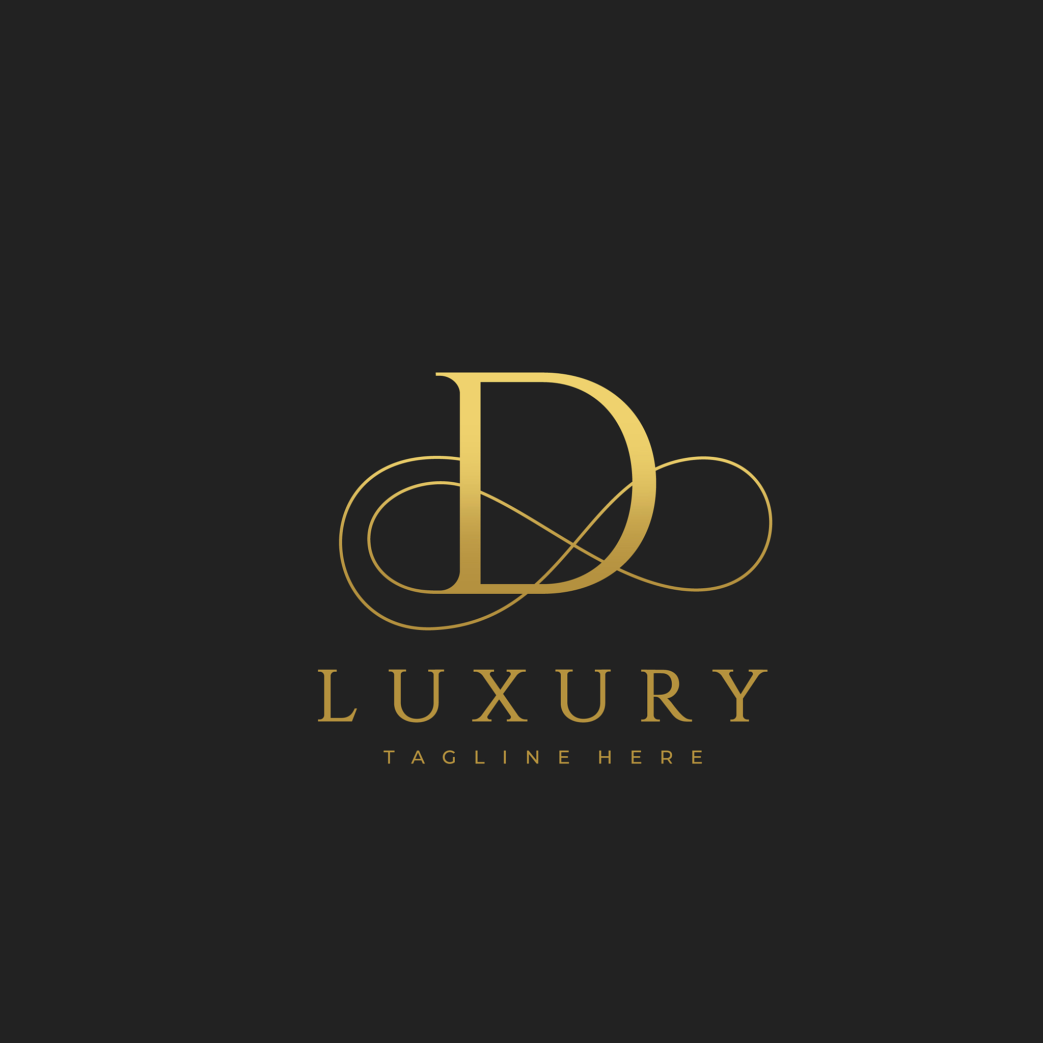 d luxury letter logo design
