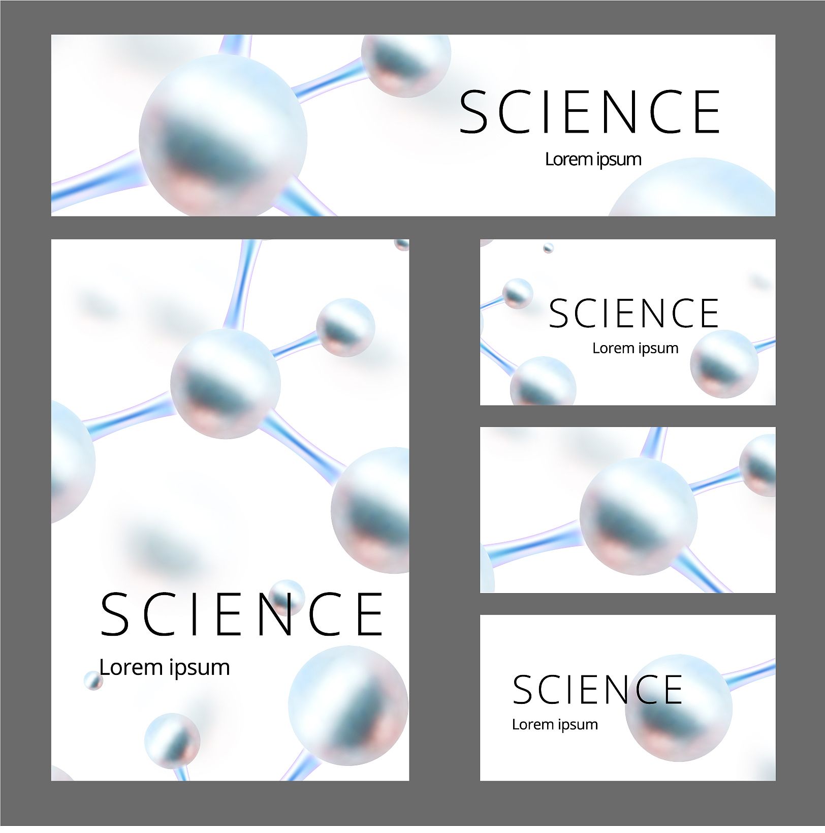 molecular abstract identity set banner a4 blank