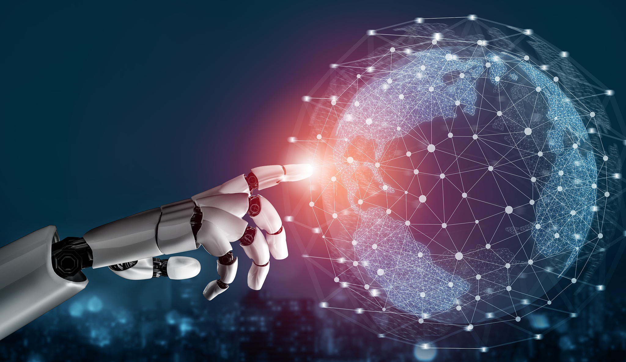 futuristic robot artificial intelligence concept.