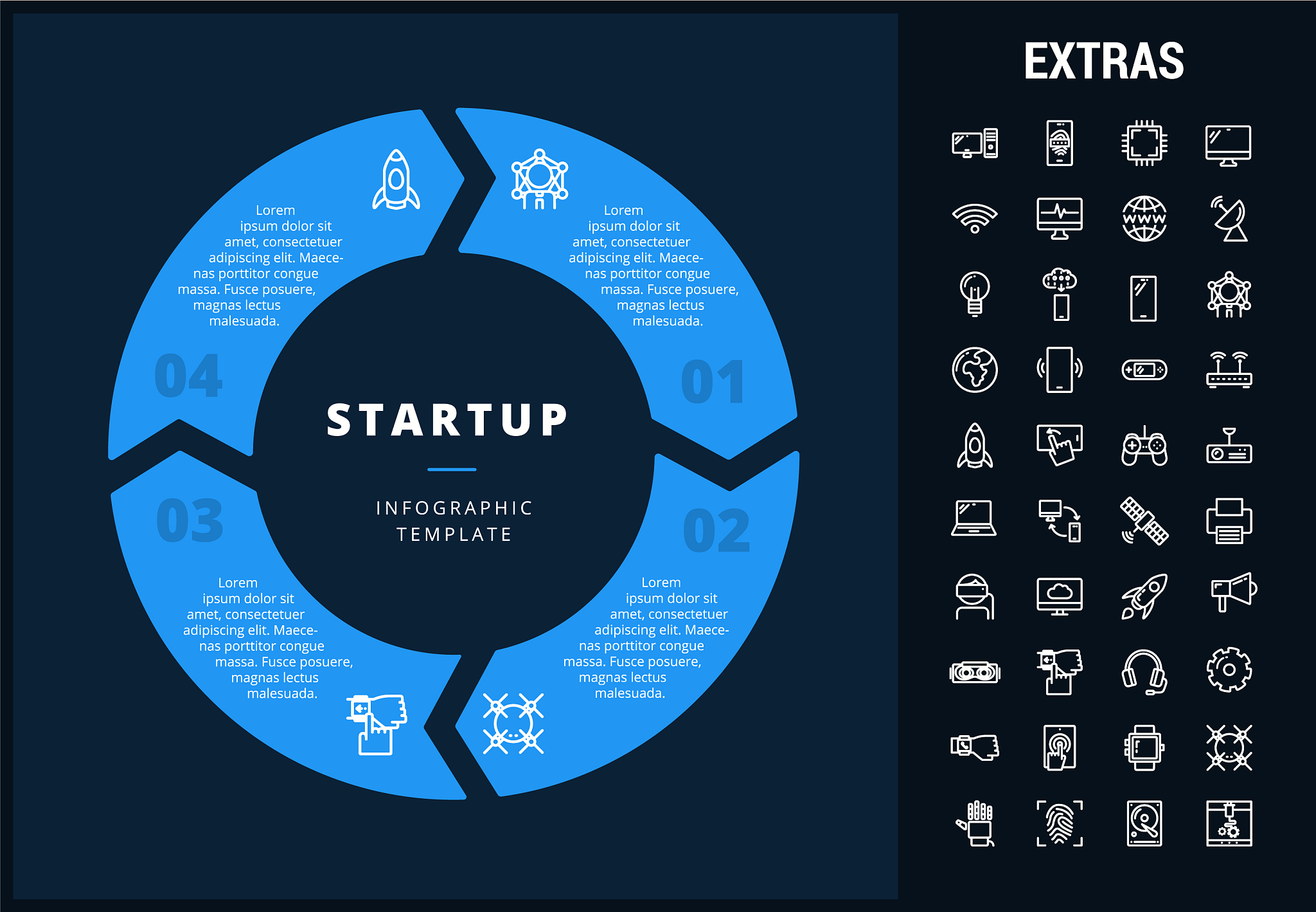 startup infographic template elements and icons