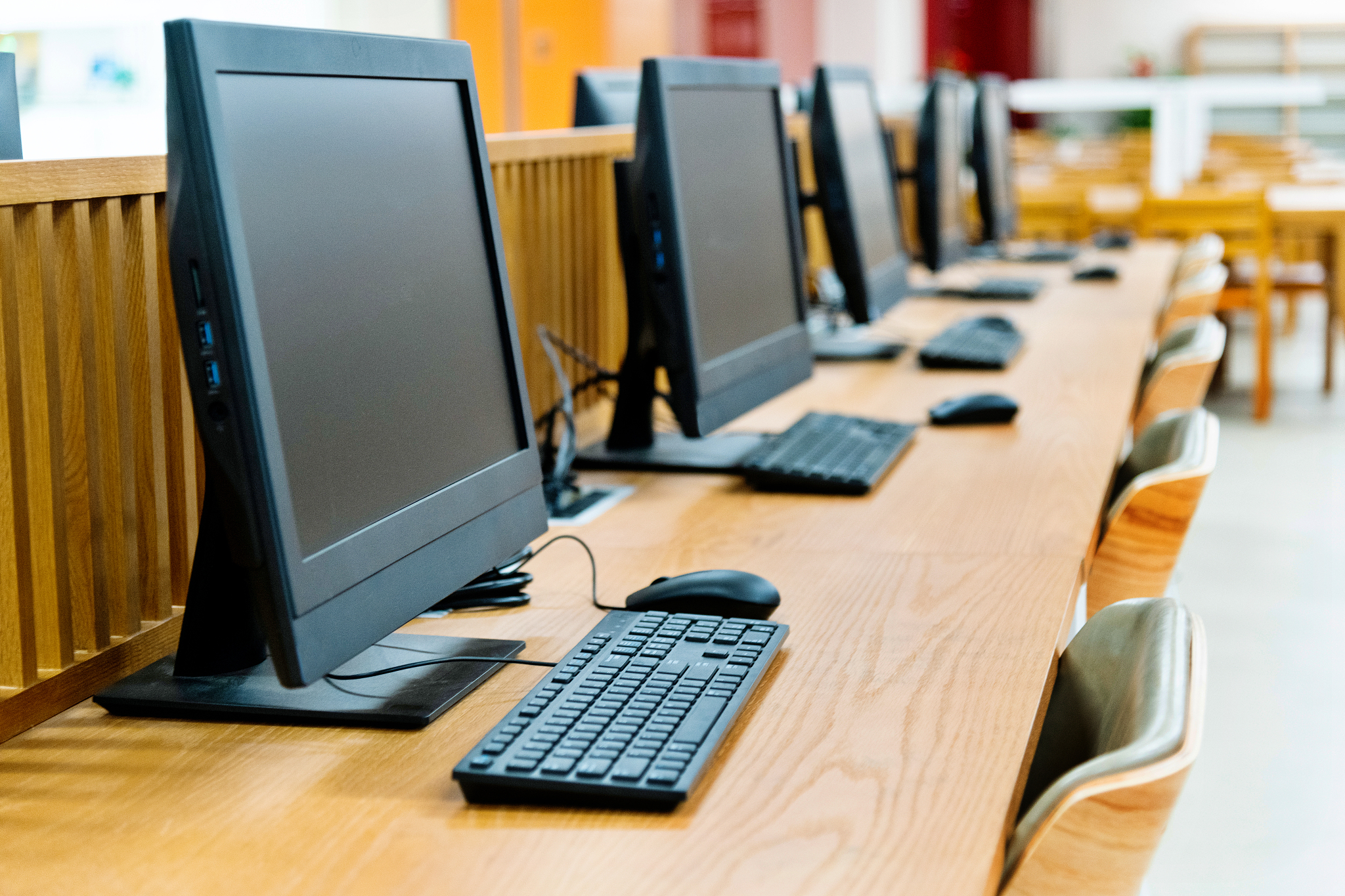 computers on the table of modern office