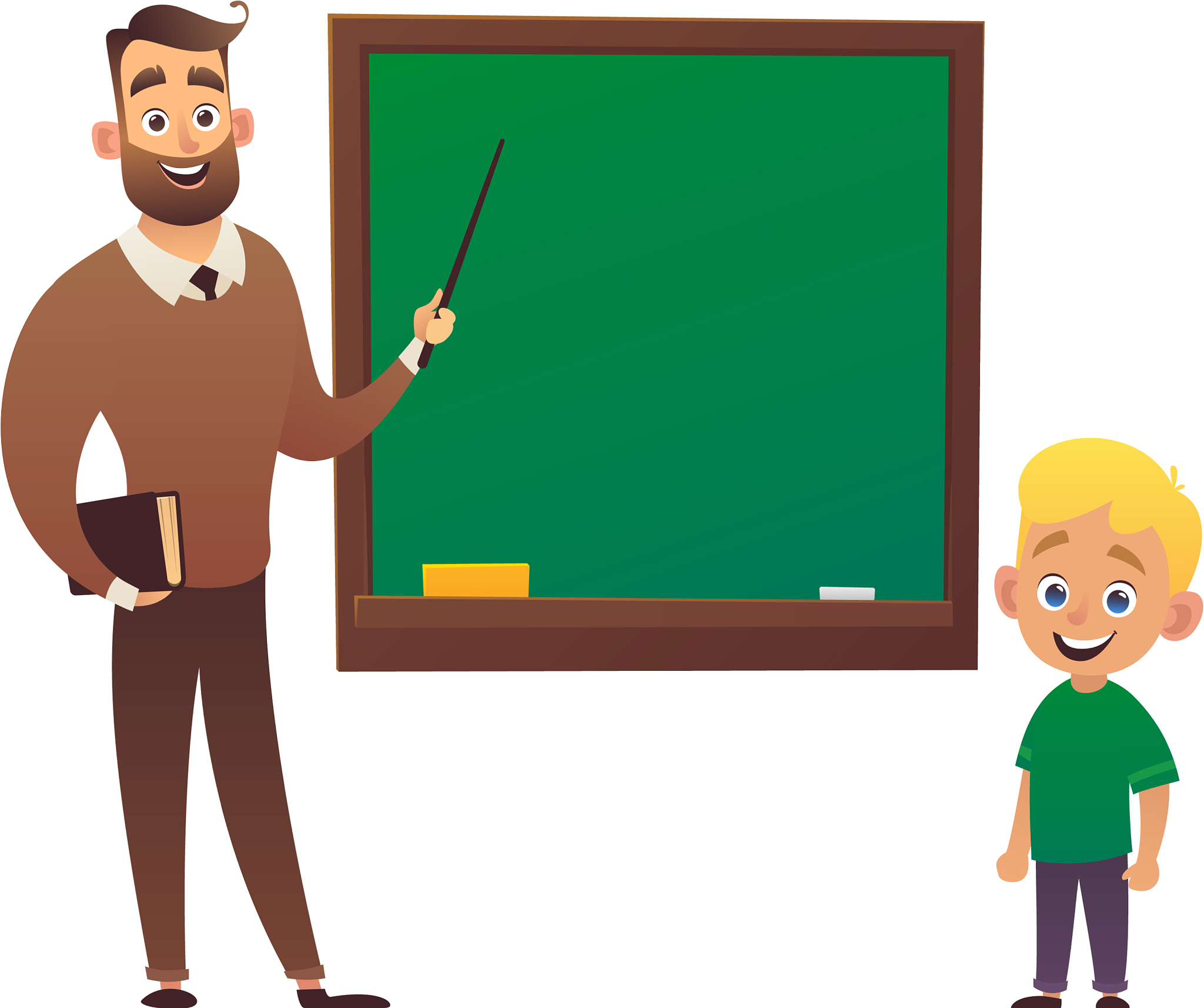little boy study in school class with teacher