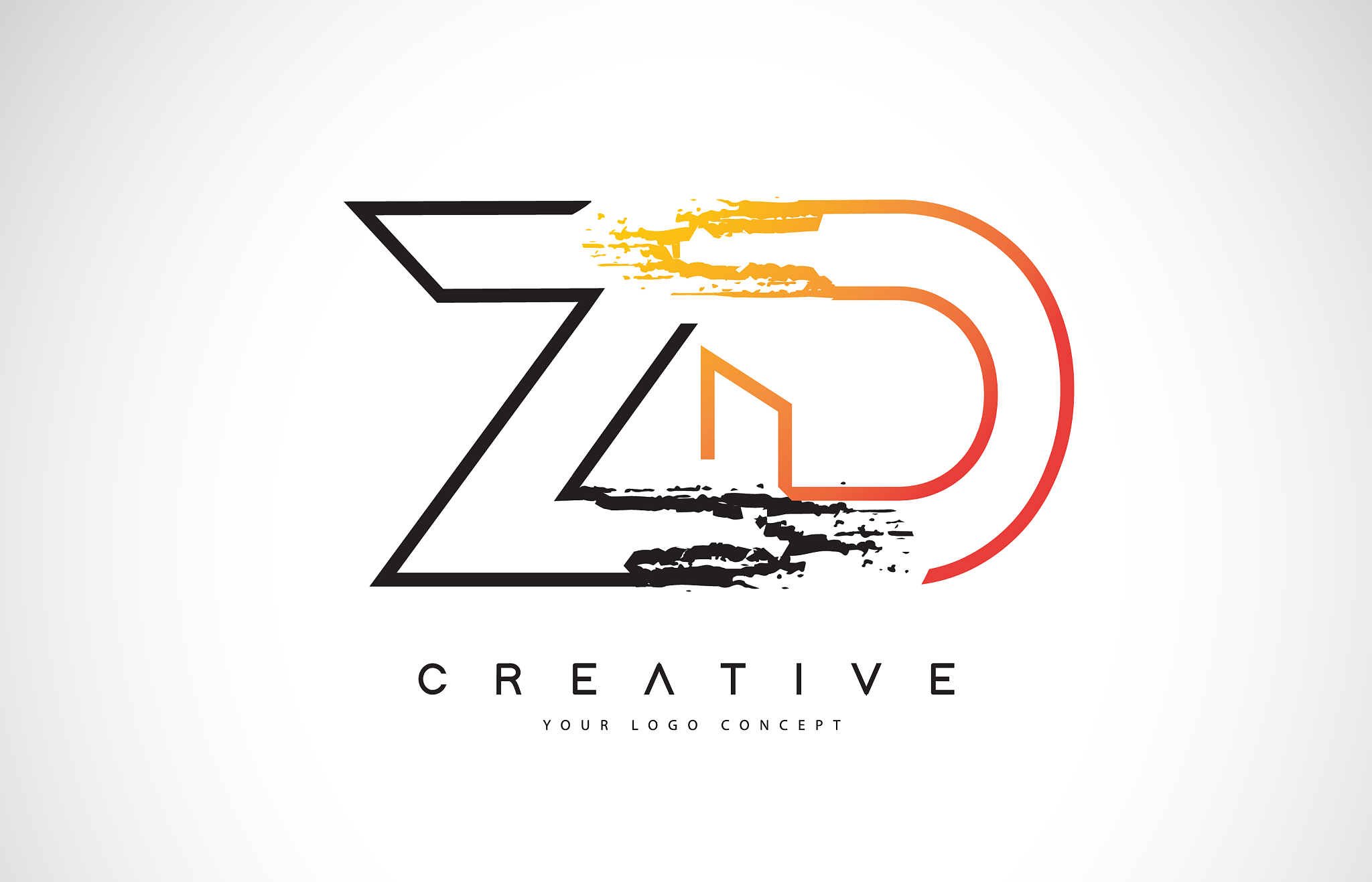zd creative modern logo design with orange and