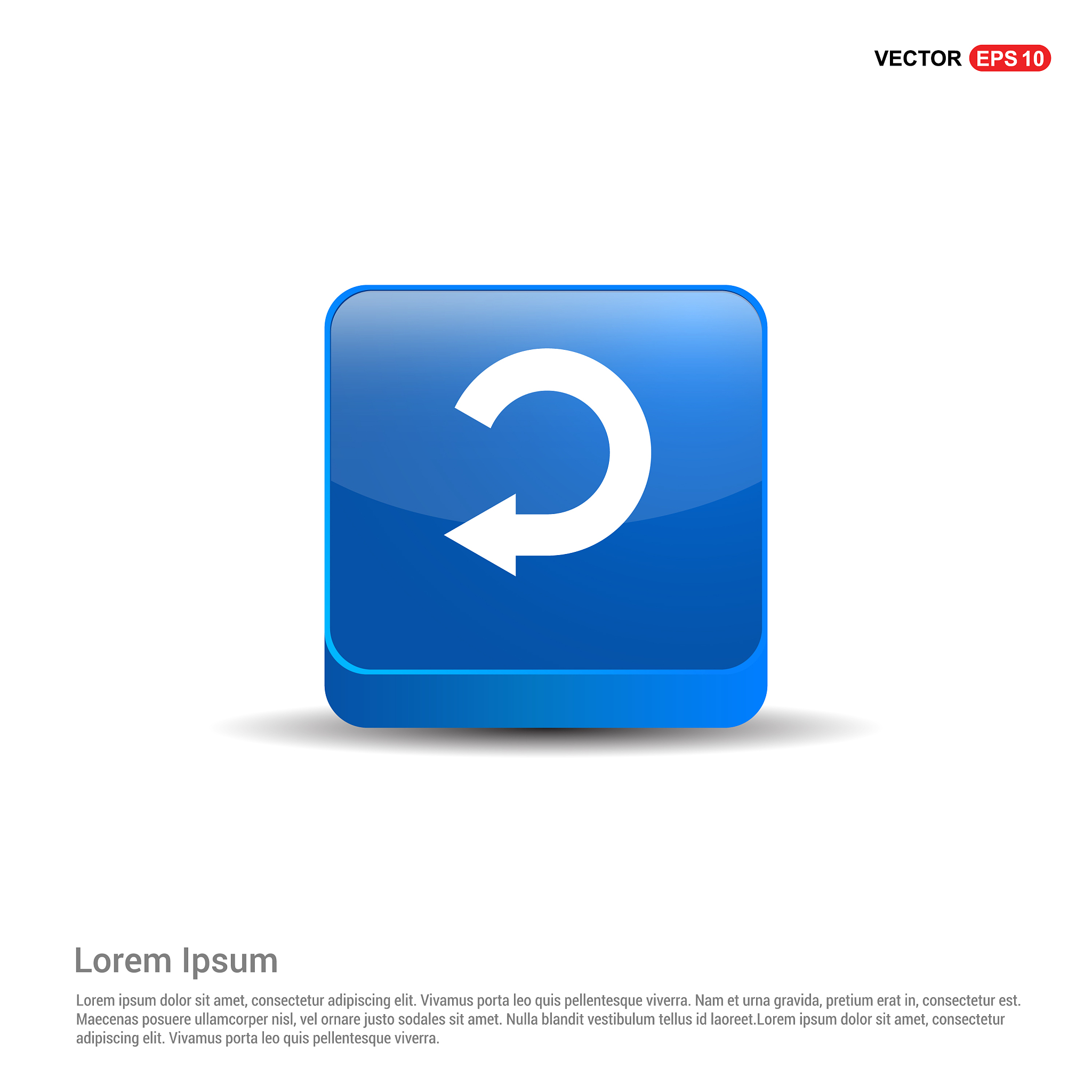 back icon - 3d blue button