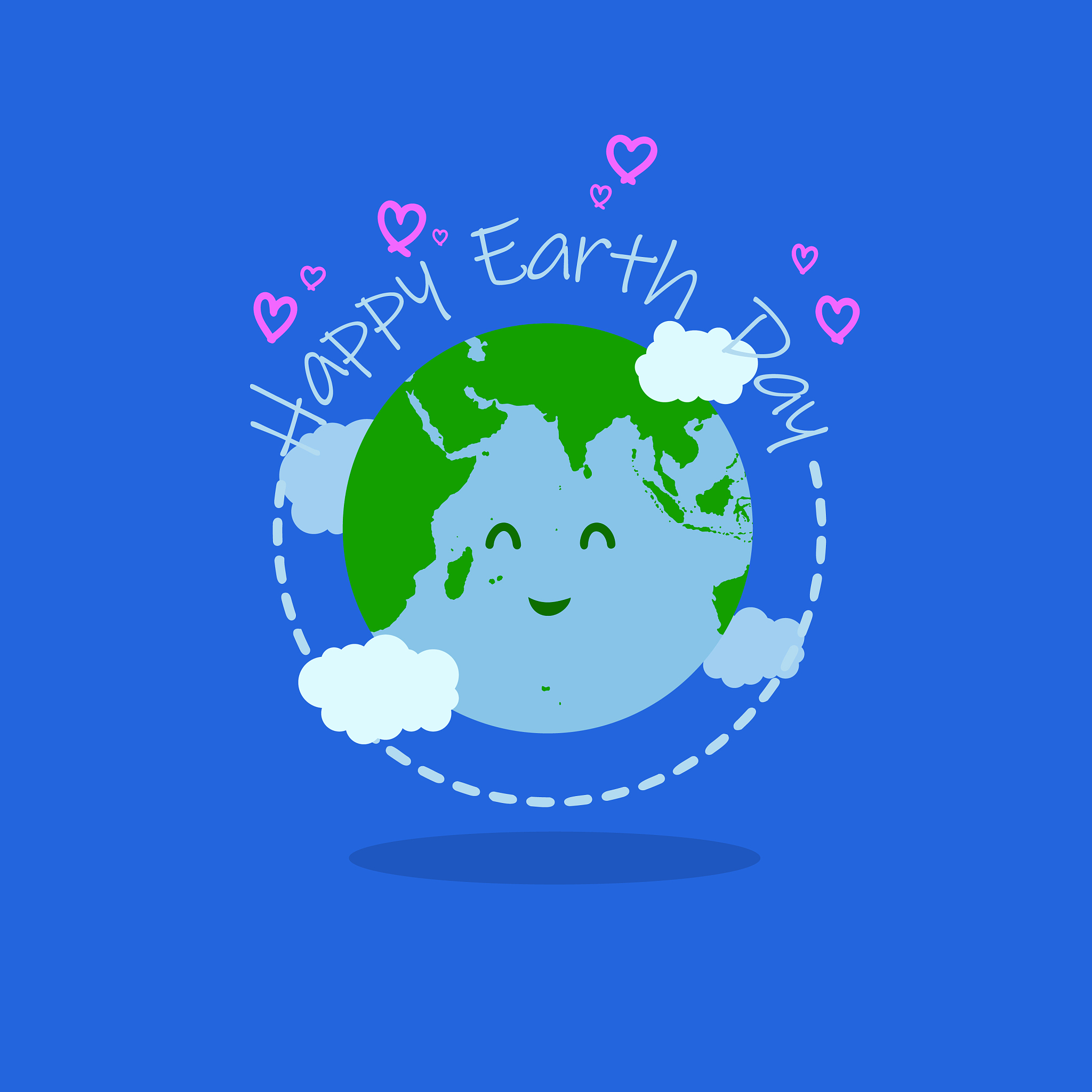 happy earth day with happy earth typography at