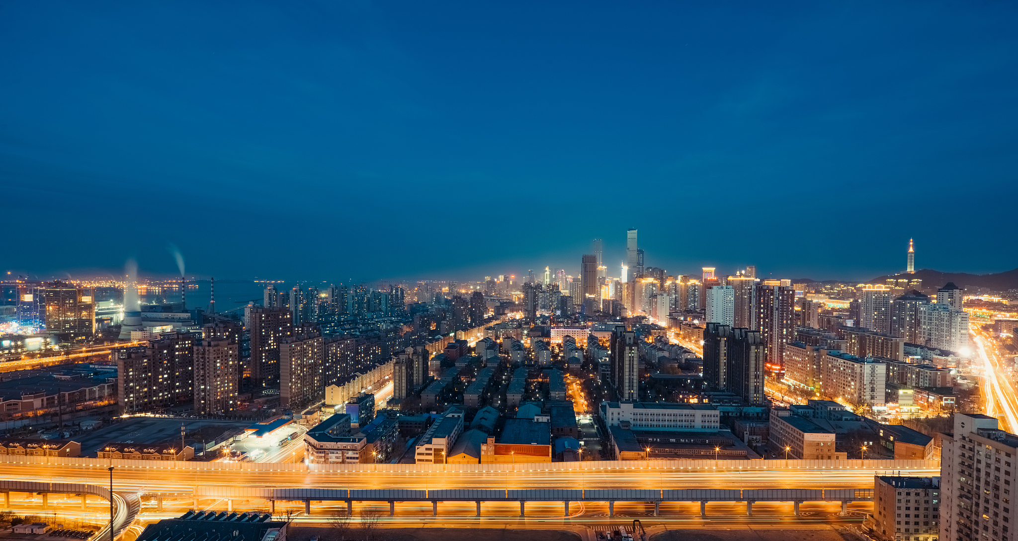 bustling city
