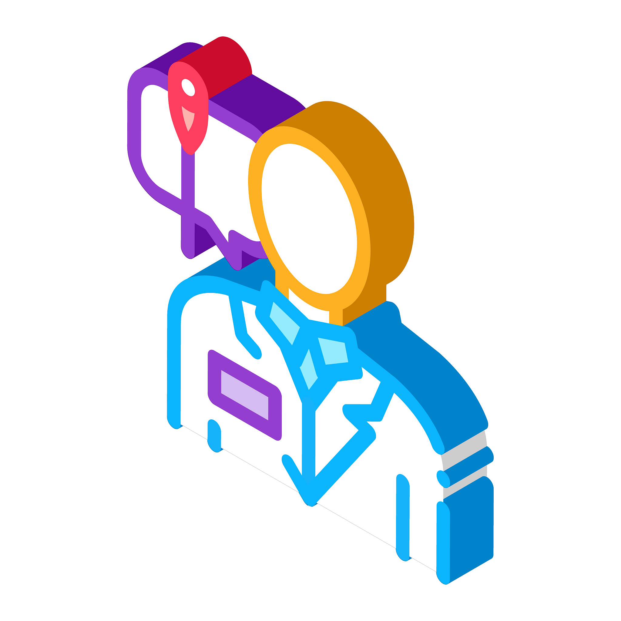 doctor acupuncture specialist isometric icon vector illustration