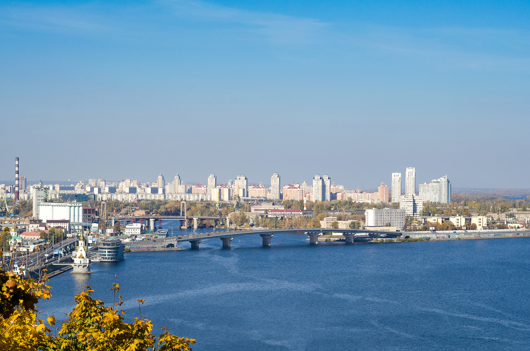 view of kiev from an observation point over the dnieper.